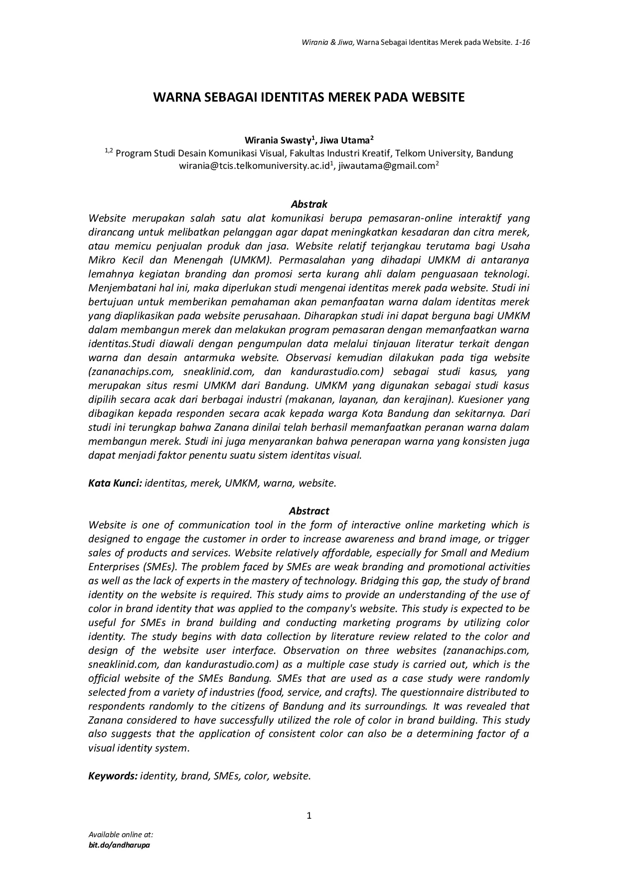 JURIS Warna sebagai Identitas Merek pada Website