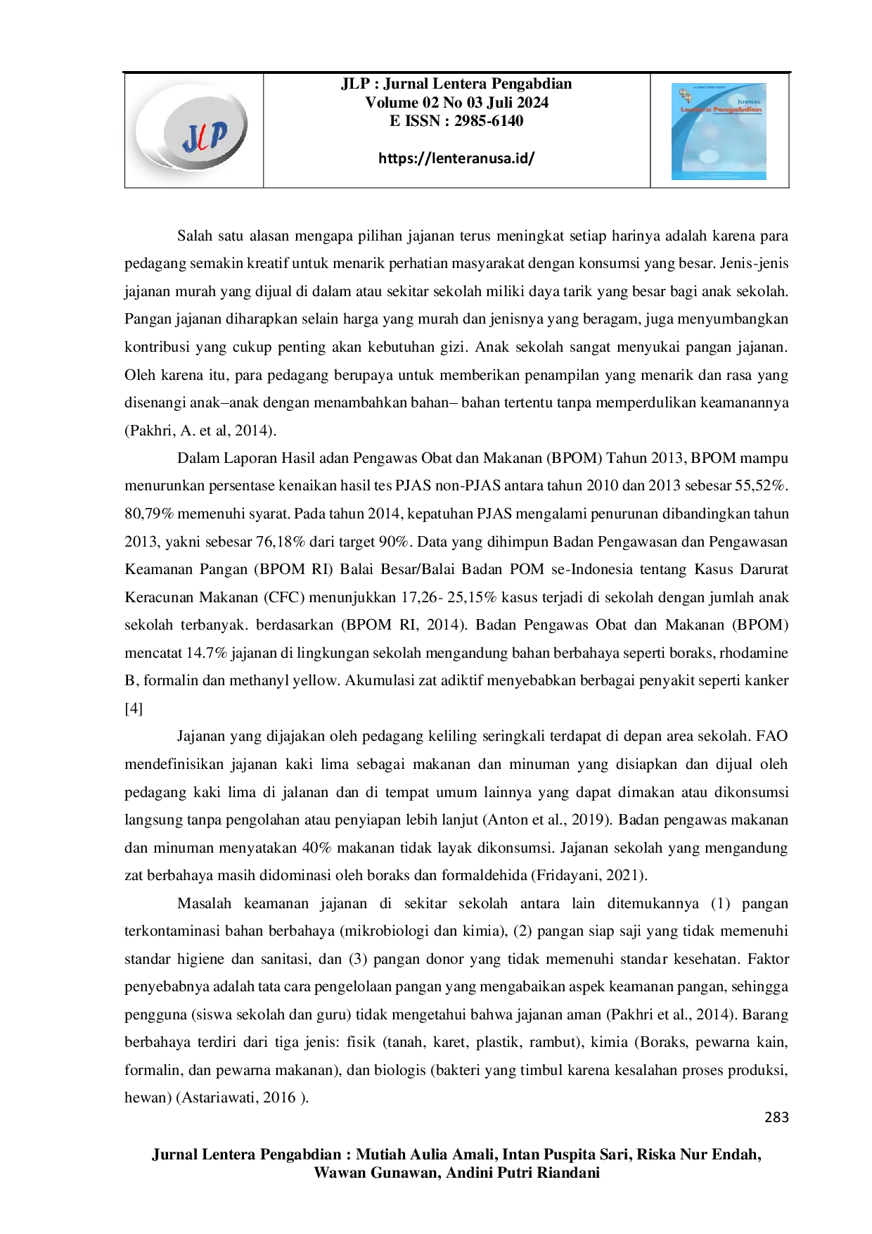 juris Edukasi Jajanan Sehat dan Aman pada Anak Sekolah Dasar Yayasan Mi Al Muslimin