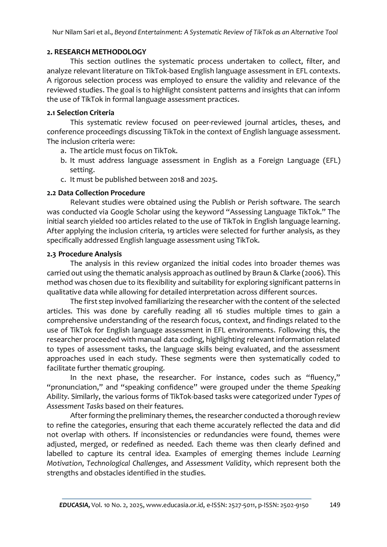JURIS Beyond Entertainment A Systematic Review of TikTok as an Alternative Tool for Language Assessment for EFL Students