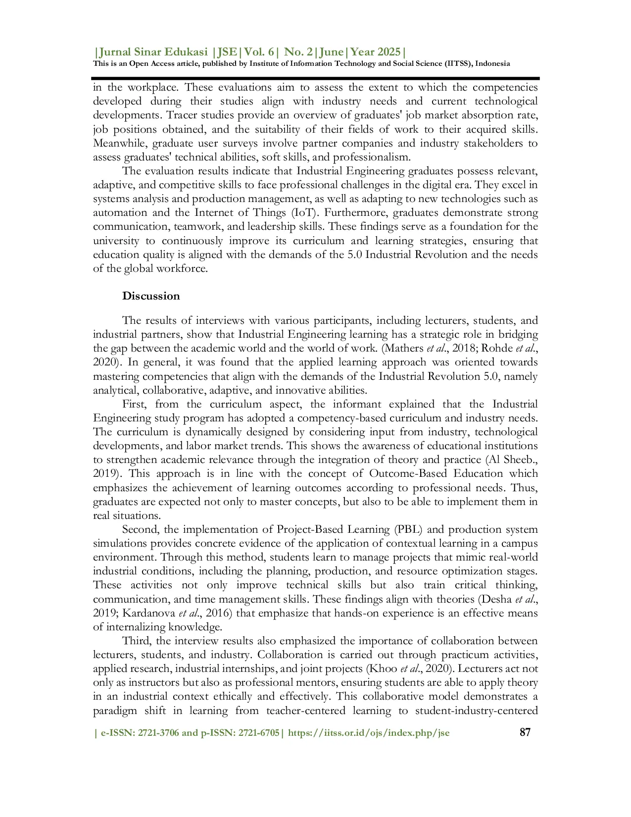 JURIS Industrial engineering as a bridge between campus and the world of work An implementation study on engineering students
