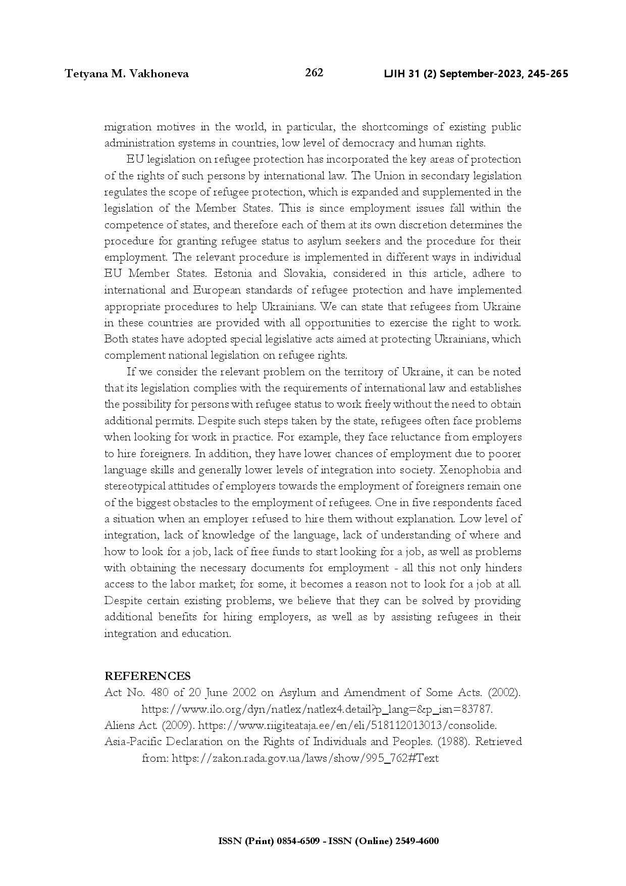 juris Legal challenges to the protection of labor rights of refugees in the digital age