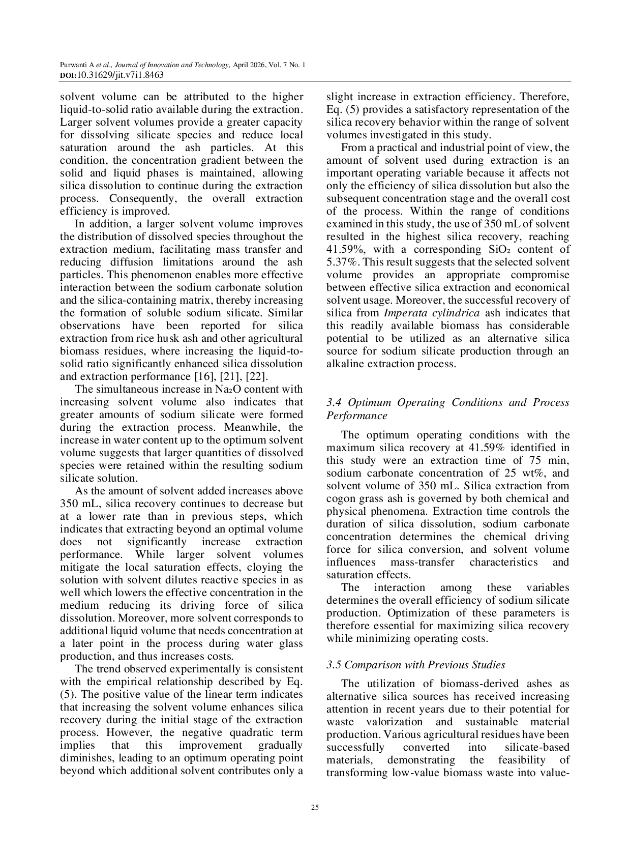 JURIS Production of Sodium Silicate from Imperata cylindrica Ash by Sodium Carbonate Assisted Alkaline Extraction