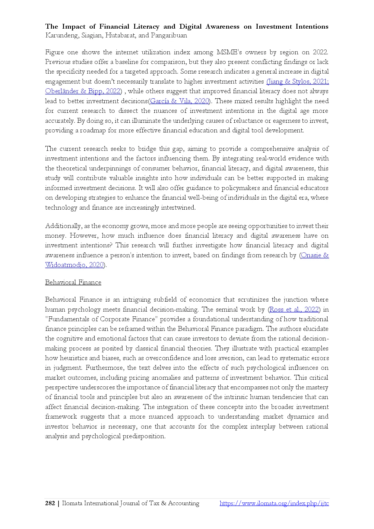 juris The Impact of Financial Literacy and Digital Awareness on Investment Intentions