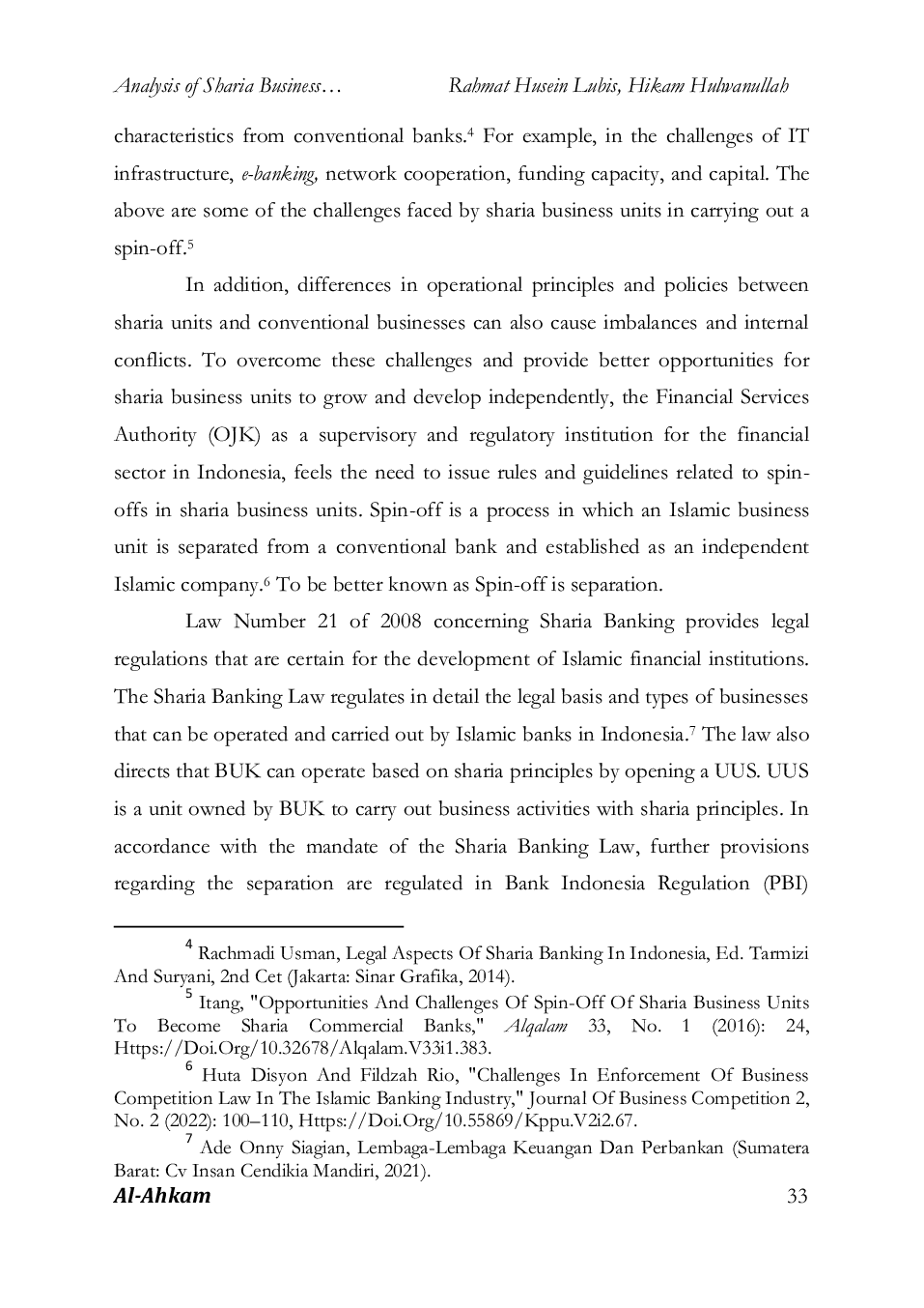 JURIS Analysis of Sharia Business Unit Spin Off Regulations and Islamic Law