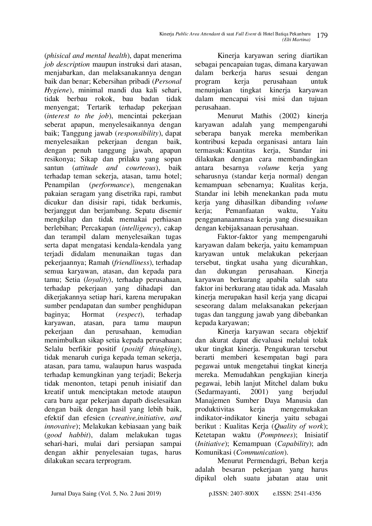 juris Kinerja Public Area Attendant Di Saat Full Event Di Hotel Batiqa Pekanbaru