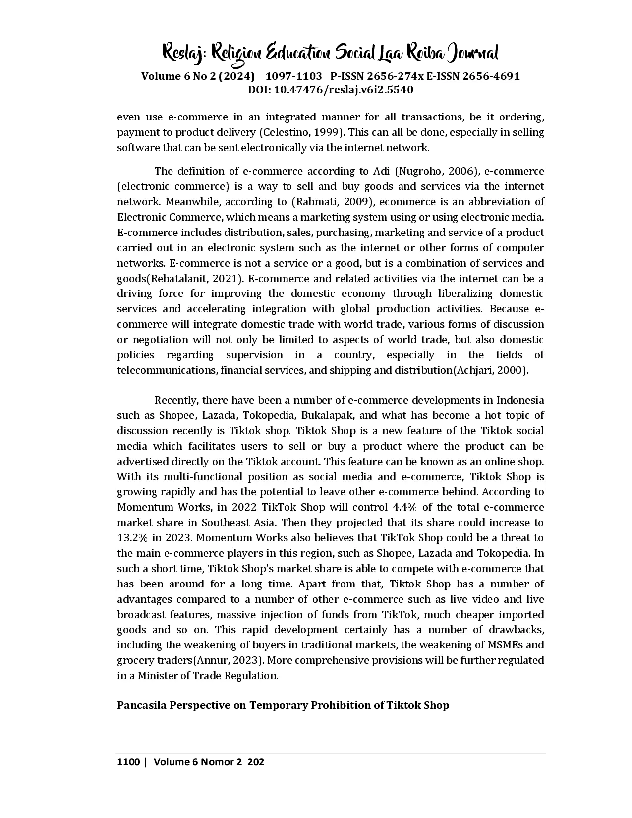 juris Temporary Prohibition of Tiktok Shops from a Pancasila Perspective