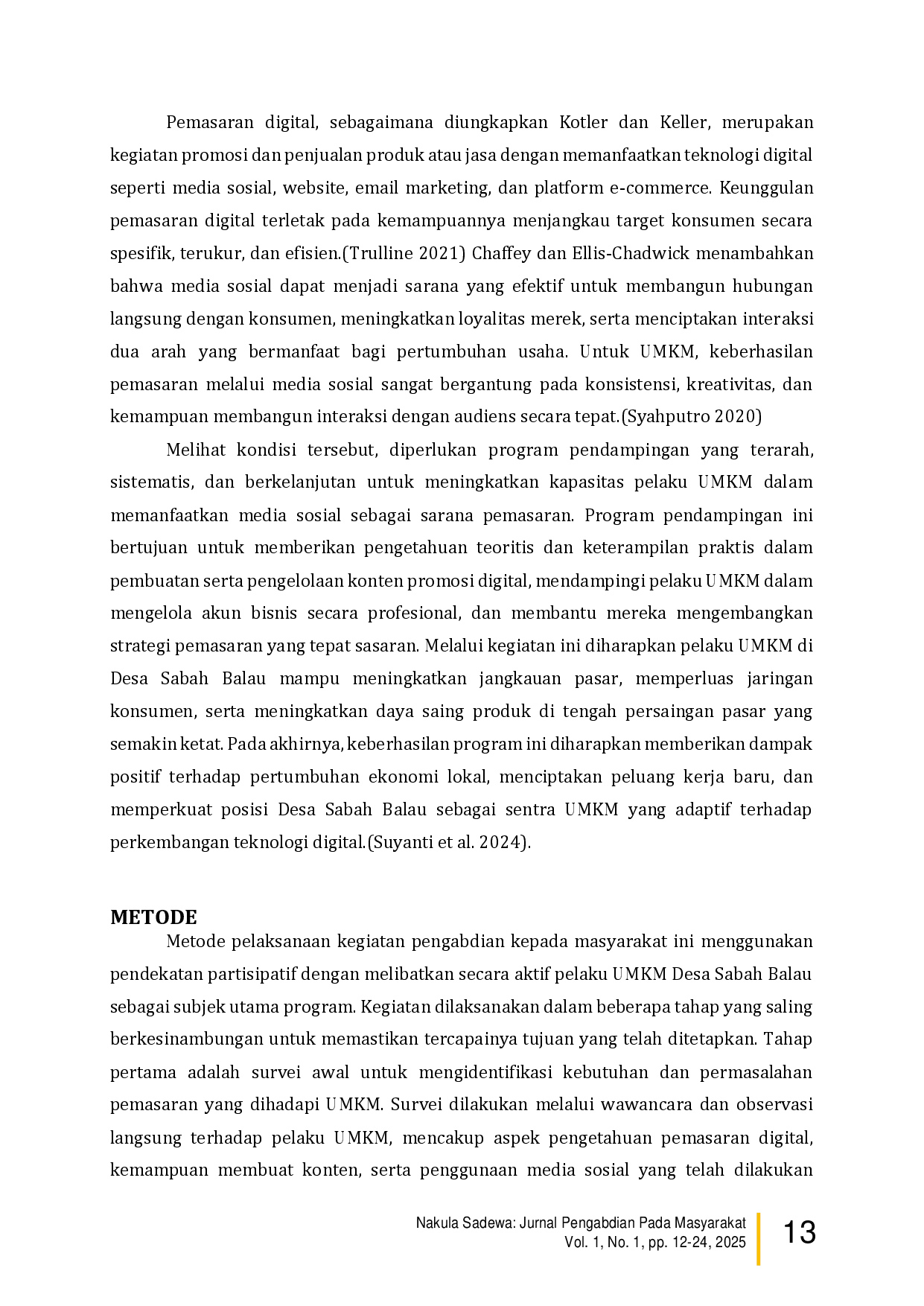 juris Pendampingan UMKM Dalam Strategi Pemasaran Berbasis Media Sosial di Desa Sabah Balau Kota Bandar Lampung