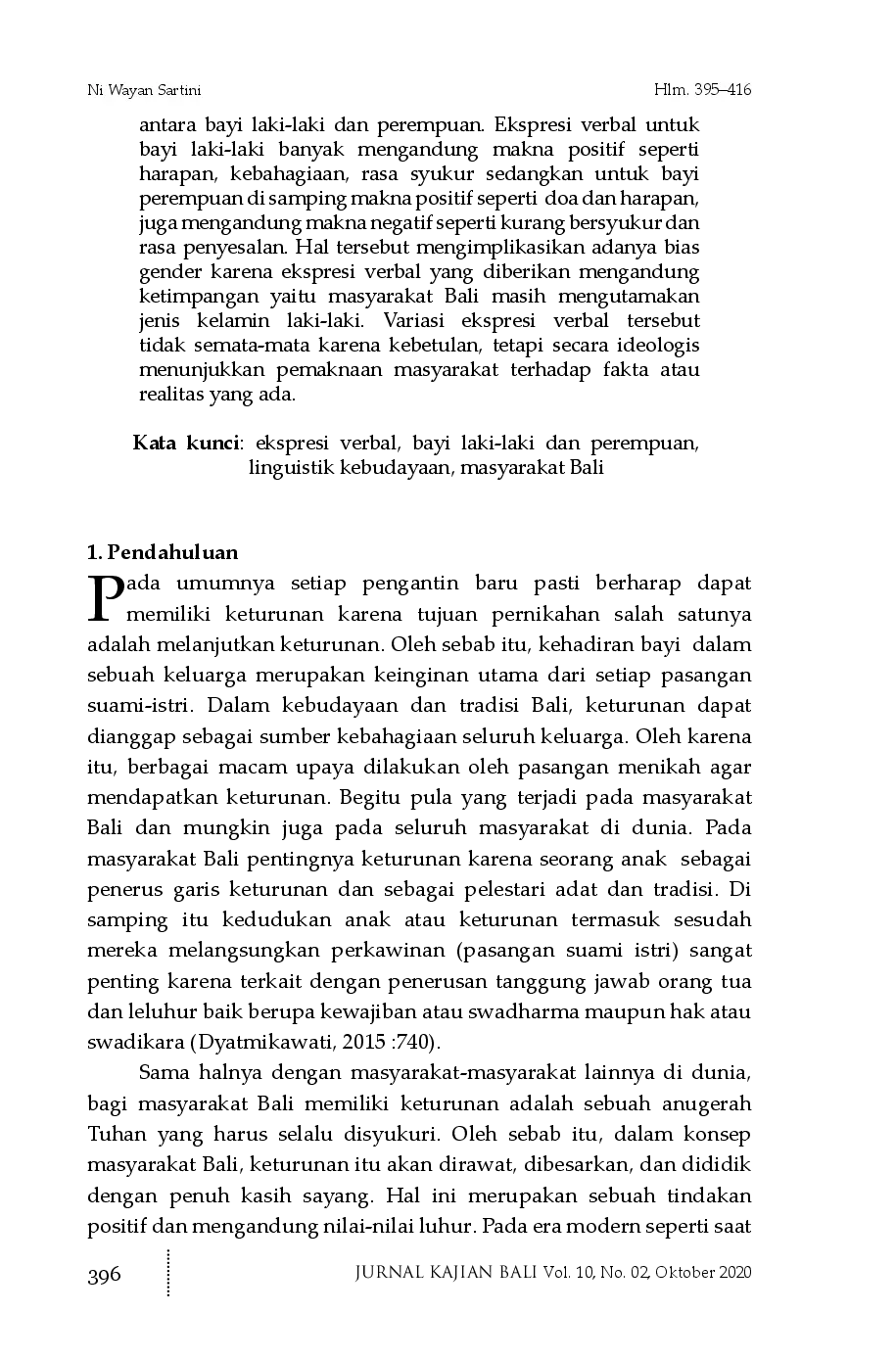 juris Ekspresi Verbal Masyarakat Bali terhadap Kelahiran Bayi Kajian Linguistik Kebudayaan