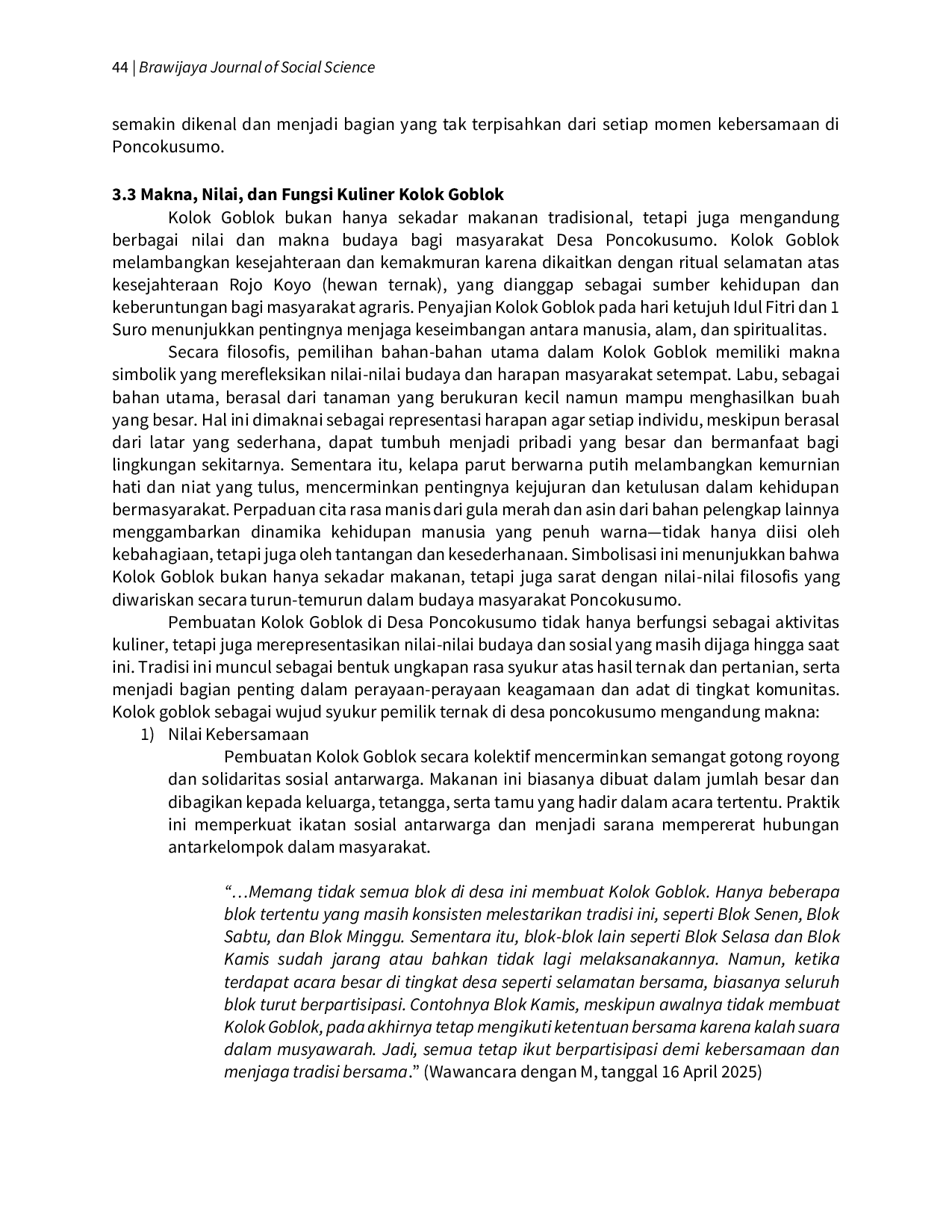 JURIS Gastronomi dan Sakralitas Budaya Kuliner Kolok Goblok menuju Warisan Budaya Tak Benda WBTB Kabupaten Malang