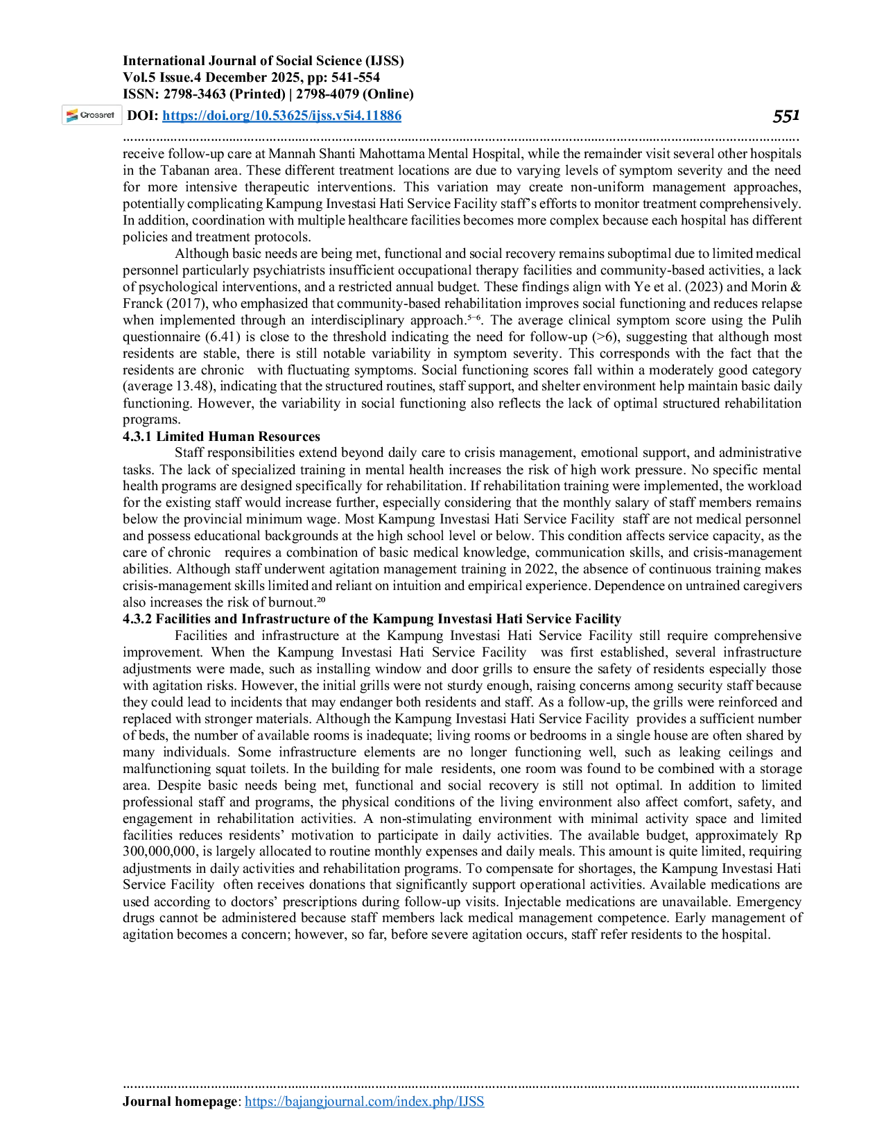 JURIS Kampung Investasi Hati Service Facility as a Solution Oriented Approach to Mental Health Problems in the Community Monograph Analysis