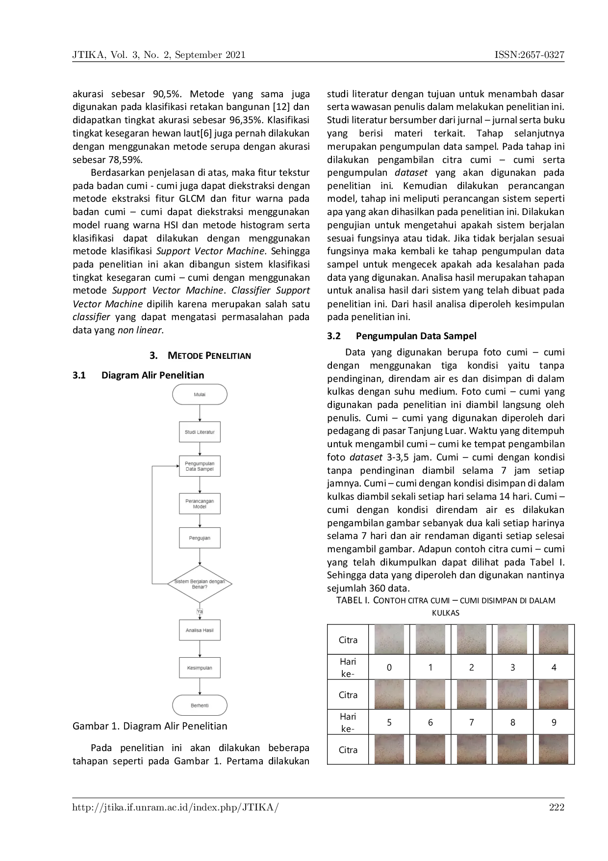 JURIS Klasifikasi Tingkat Kesegaran Cumi Cumi Berdasarkan Fitur Tekstur dan Warna dengan Menggunakan Metode Support Vector Machine