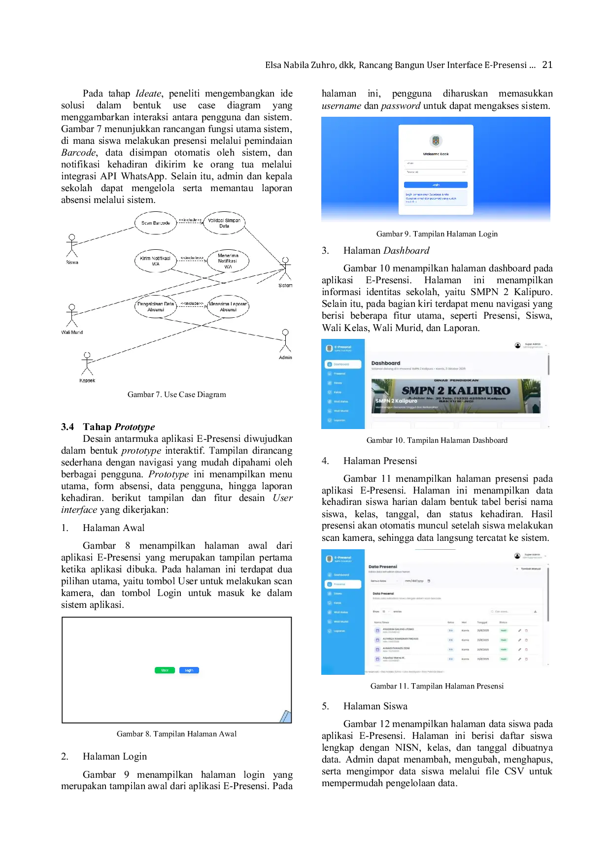 JURIS Perancangan User interface E Presensi Siswa Berbasis Design Thinking dengan Integrasi Notifikasi WhatsApp di SMP Negeri 2 Kalipuro Banyuwangi