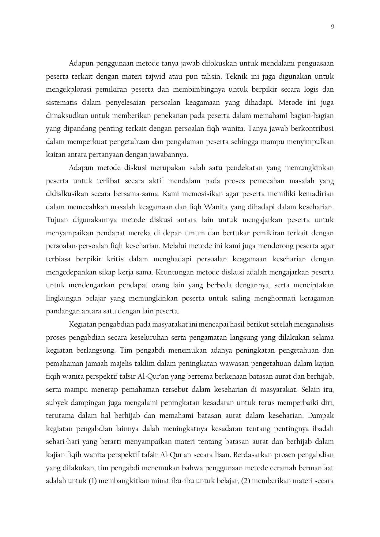 JURIS Pendampingan Pembentukan Karakter Islami Santri di Taman Pendidikan al Qur an TPQ Darusshalihin Gampong Paya Bujok Tunong Langsa Provinsi Aceh