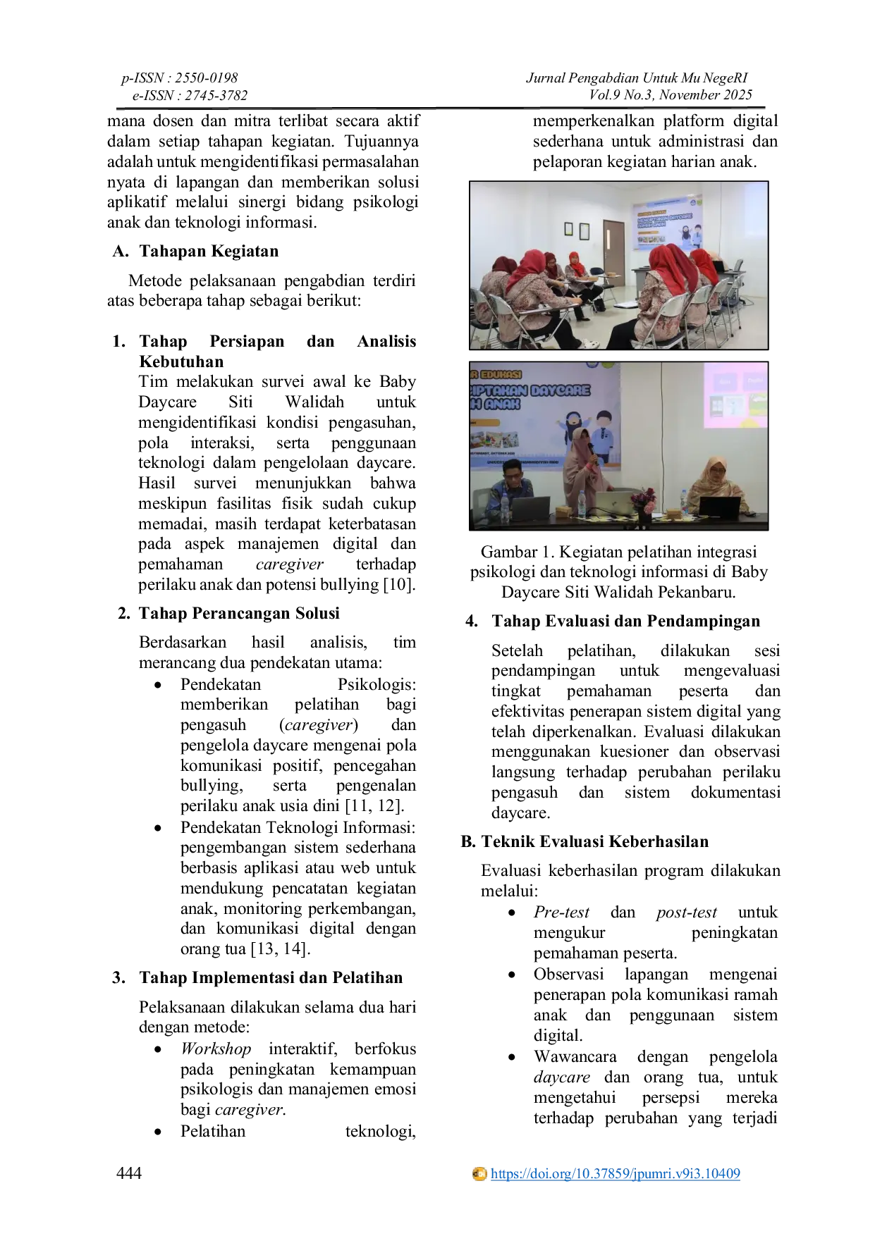 JURIS Integrasi Psikologi dan Teknologi Informasi dalam Pengembangan Baby Daycare Ramah Anak di Pekanbaru