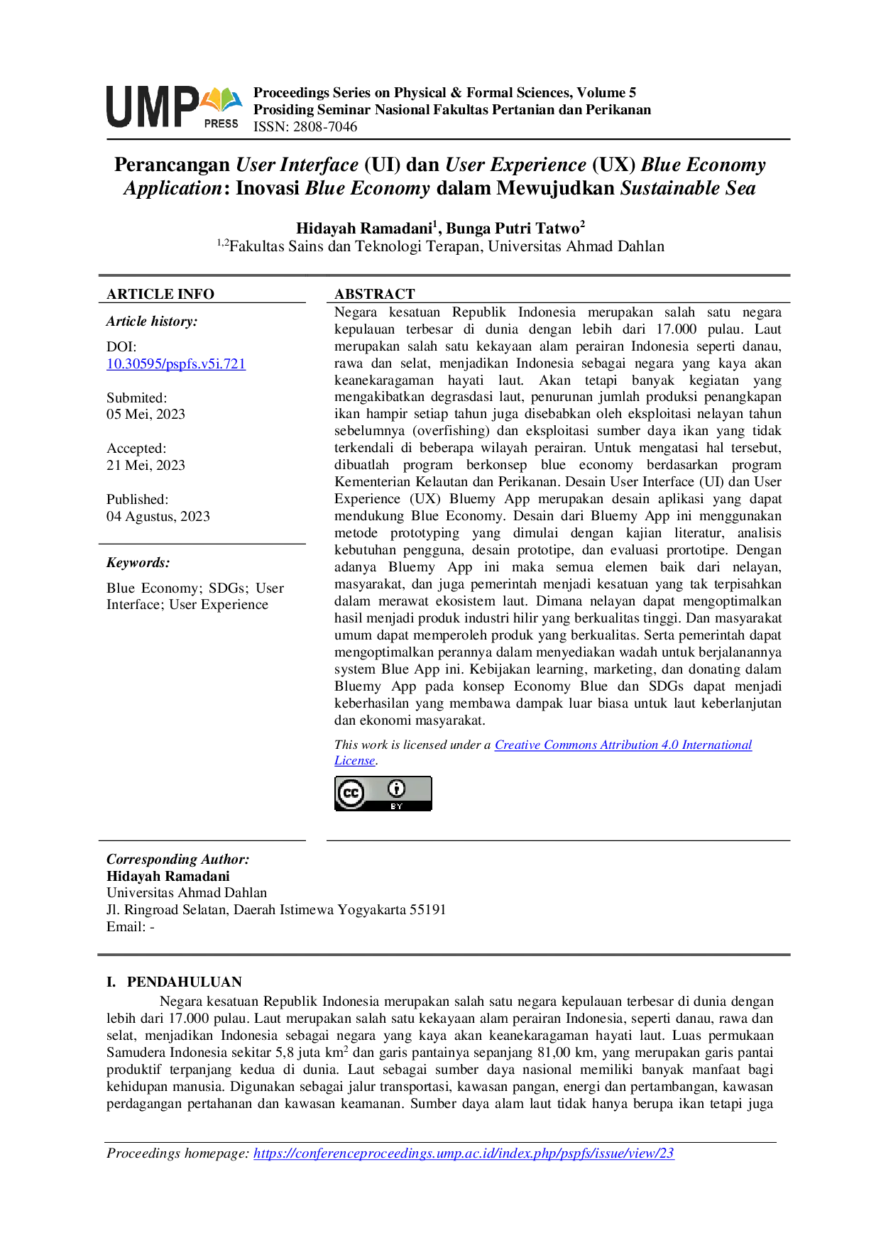 JURIS Perancangan User Interface UI dan User Experience UX Blue Economy Application Inovasi Blue Economy dalam Mewujudkan Sustainable Sea