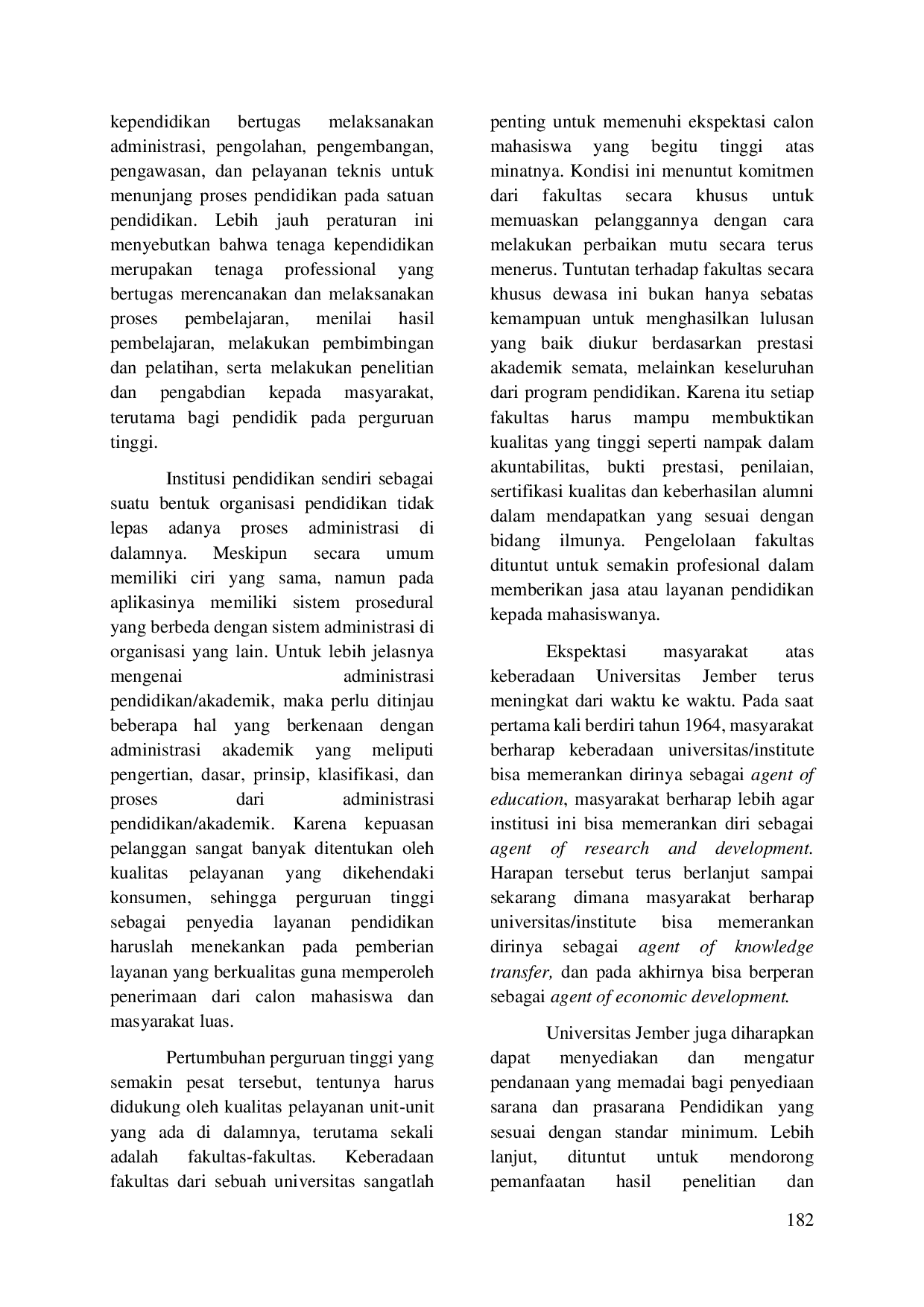 JURIS Kualitas Pelayanan Administrasi Akademik terhadap Kemahasiswaan Dan Alumni Universitas Jember