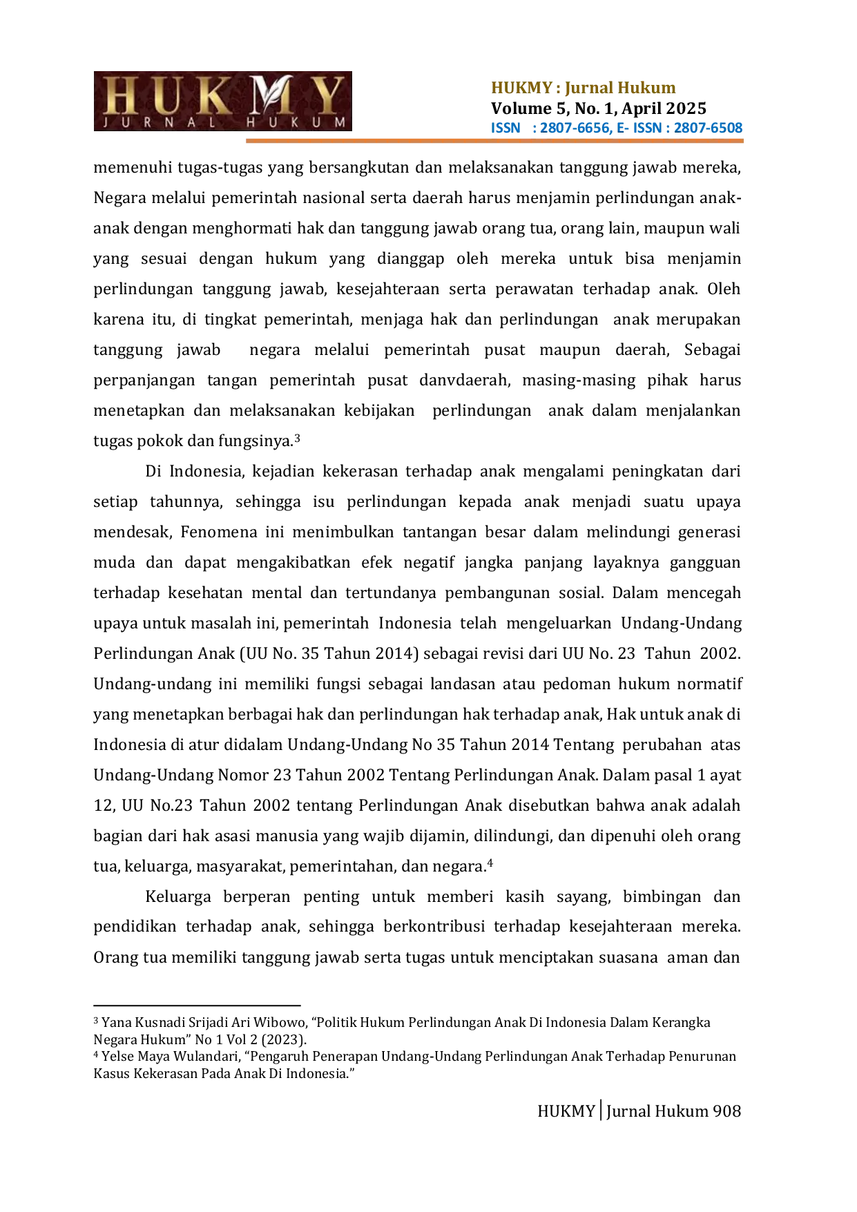 JURIS Perlindungan Anak Dalam Perspektif Hak Asasi Manusia