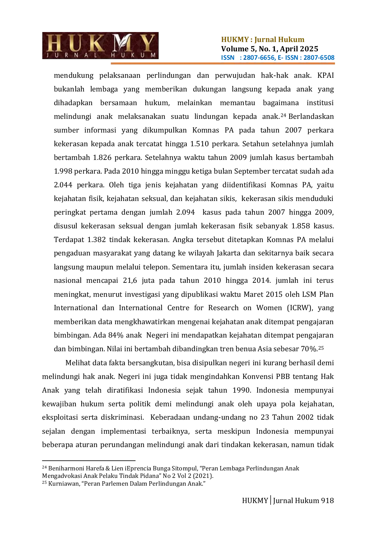 JURIS Perlindungan Anak Dalam Perspektif Hak Asasi Manusia