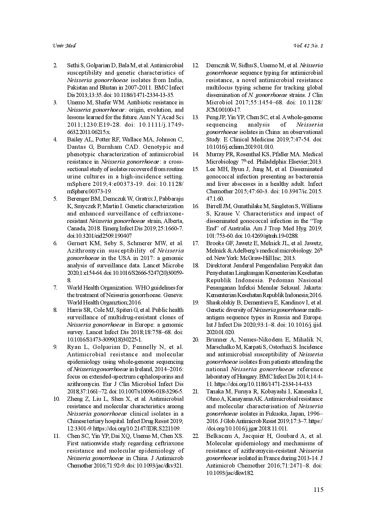 juris Resistance genes of Neisseria gonorrhoeae to cefixime and azithromycin