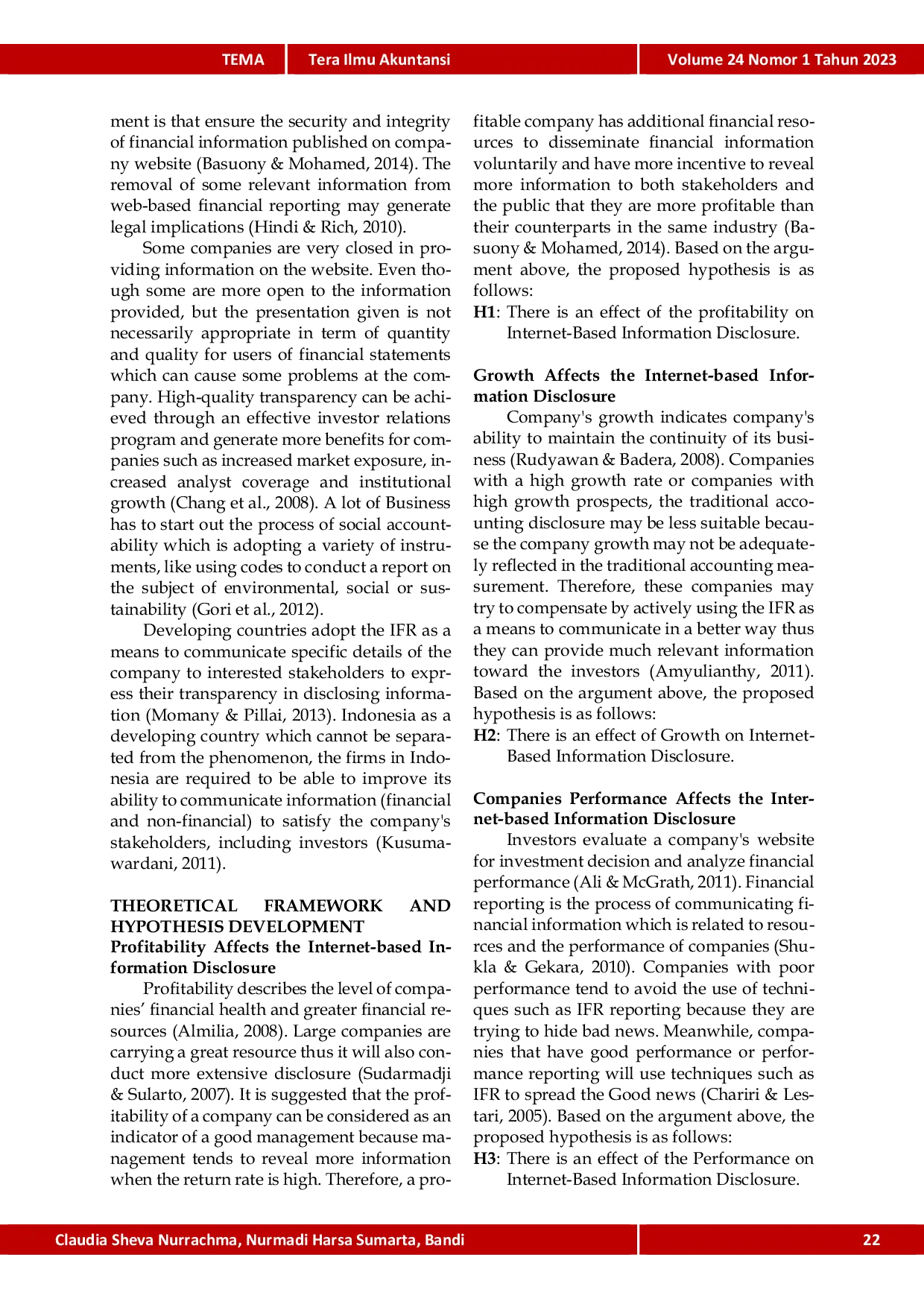 JURIS Internet Based Information Disclosure Practices Does Reputation Of Auditor Matters