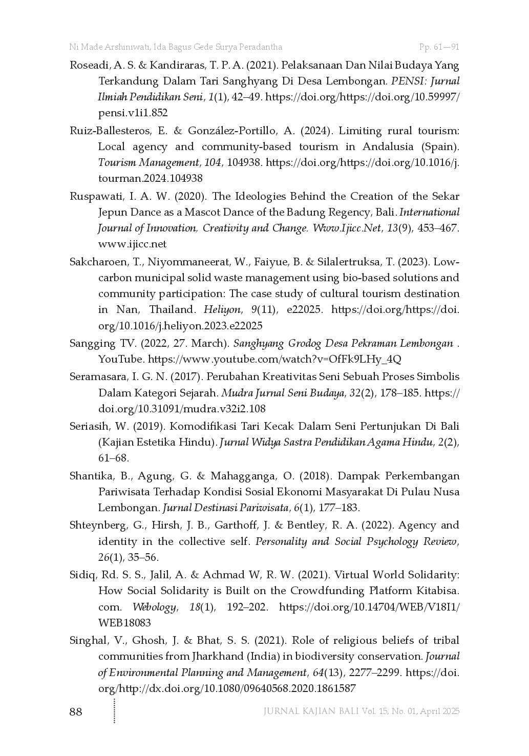 juris Reviving the Sanghyang Grodog Ritual Dance Promoting Social Harmony and Sustainable Cultural Tourism in Nusa Lembongan Island Bali