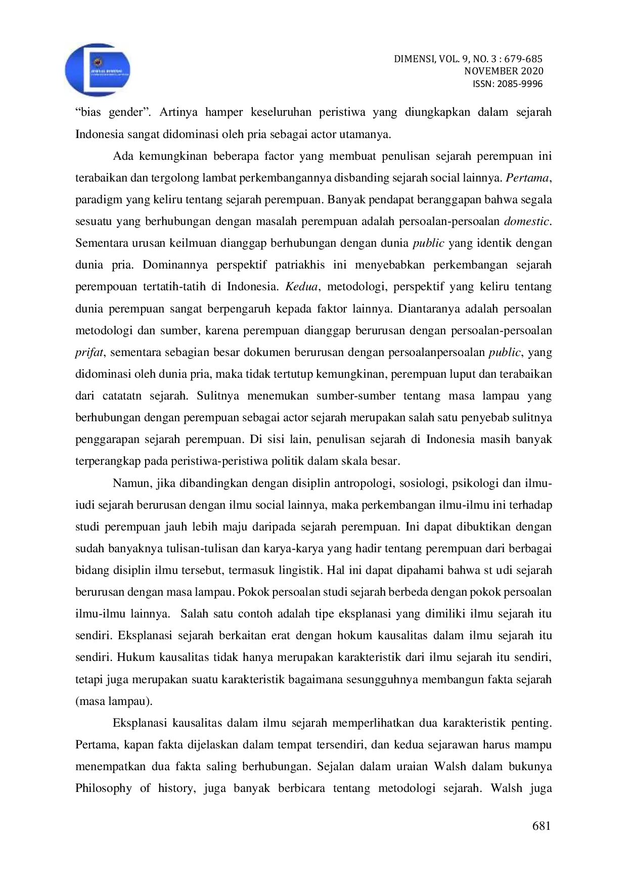 JURIS Analisis Gender Dalam Sejarah Di Indonesia