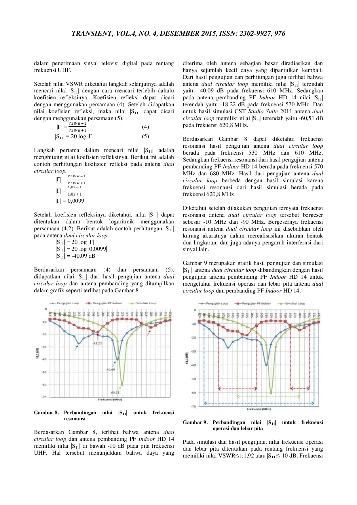 JURIS Perancangan Antena Dual Circular Loop Sebagai Penerima Siaran Televisi Digital Pada Rentang Frekuensi UHF Ultra High Frequency