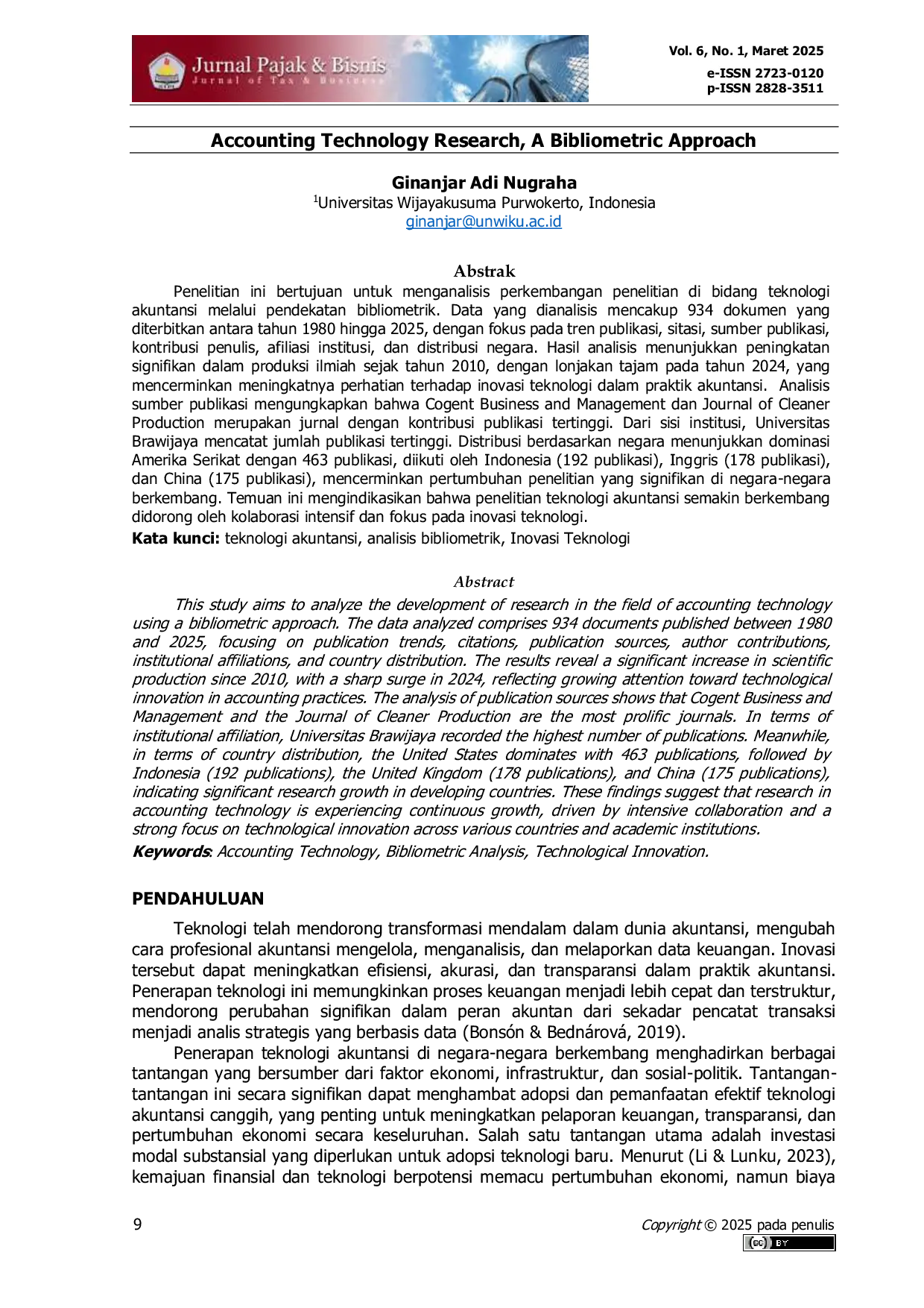 JURIS Accounting Technology Research A Bibliometric Approach