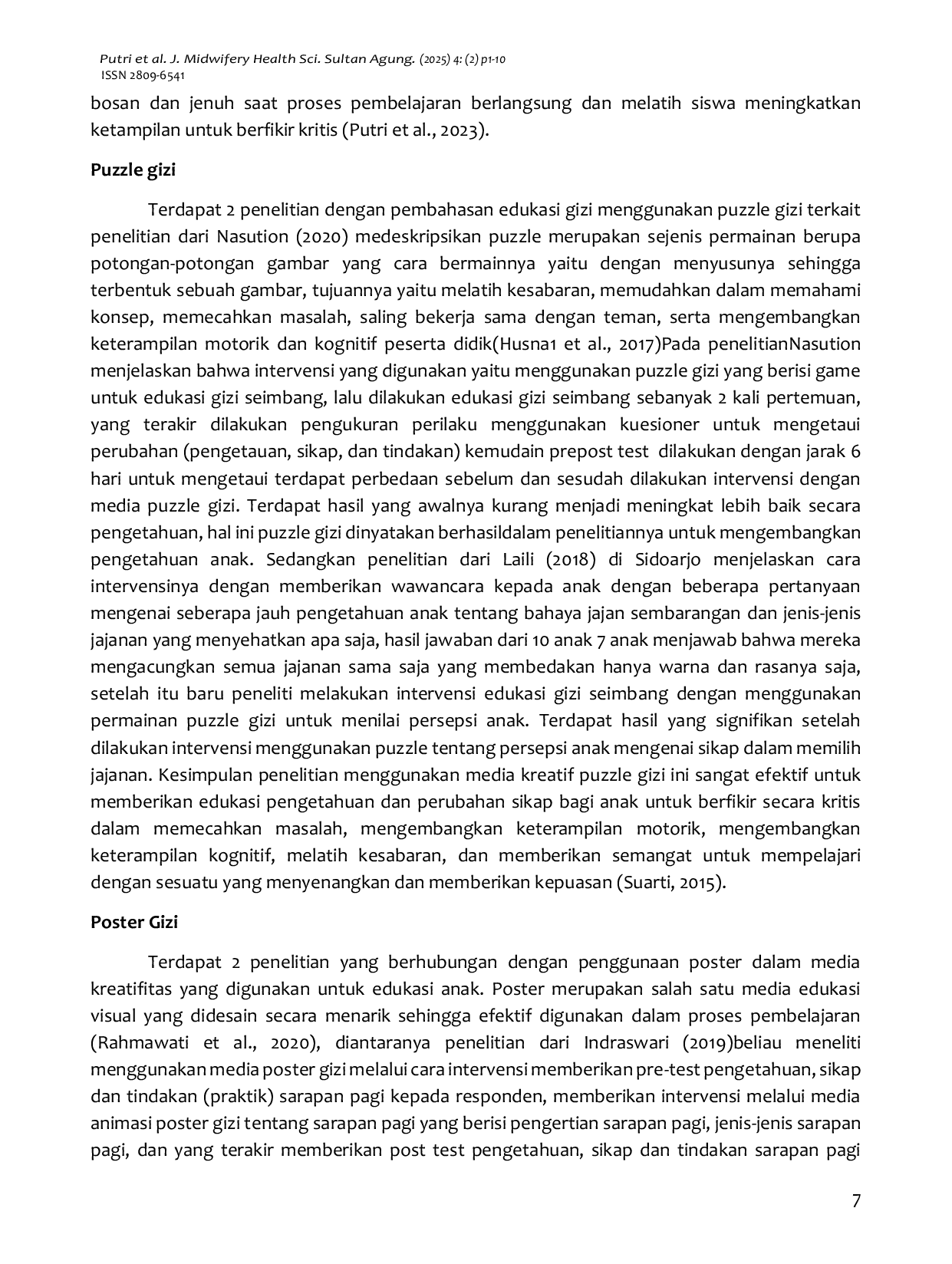 JURIS Literature Review Edukasi Gizi Seimbang Dengan Menggunakan Media Kreatif Pada Anak