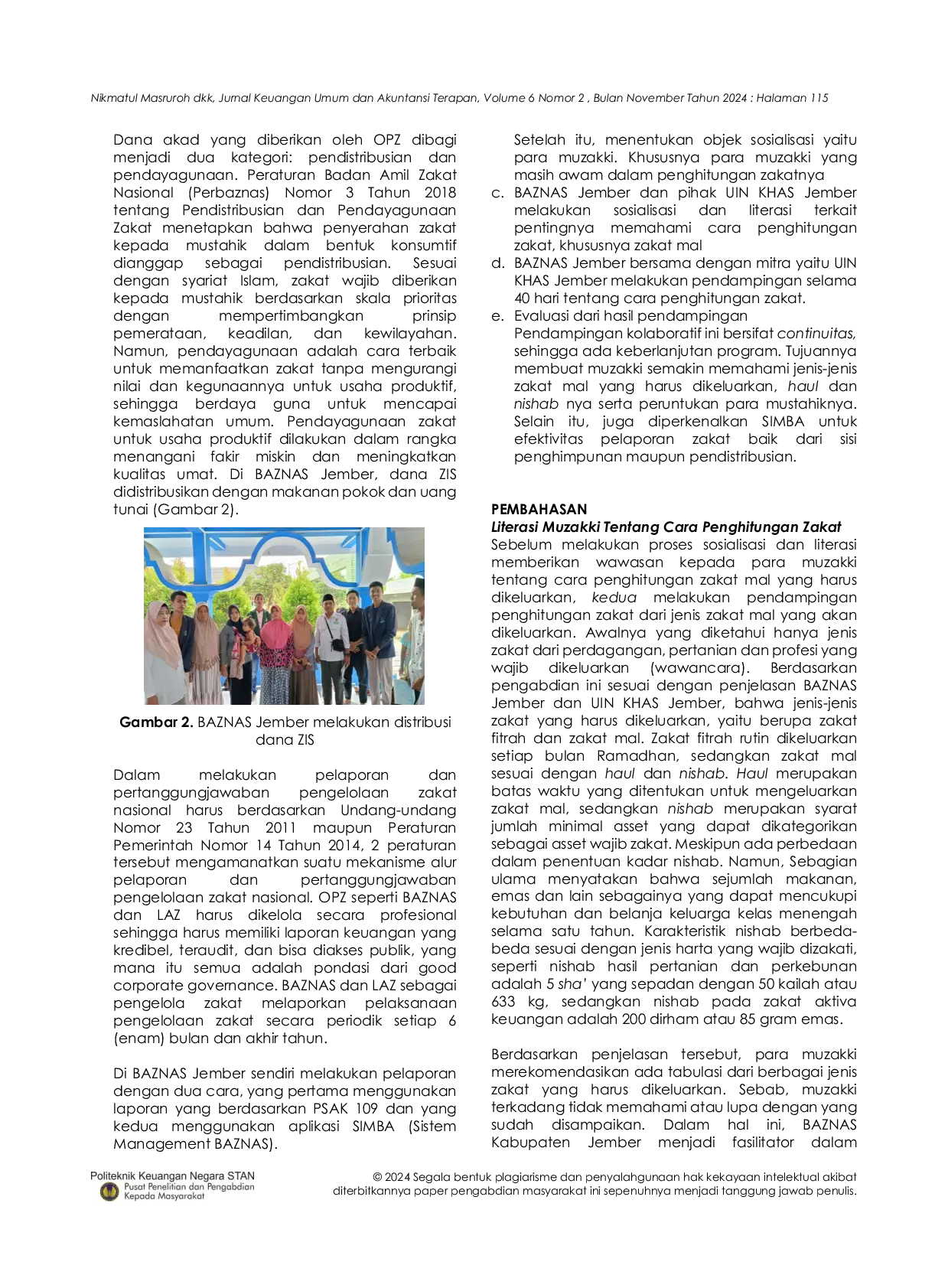 JURIS Pendampingan Penghitungan Zakat pada Muzakki Melalui Kemitraan