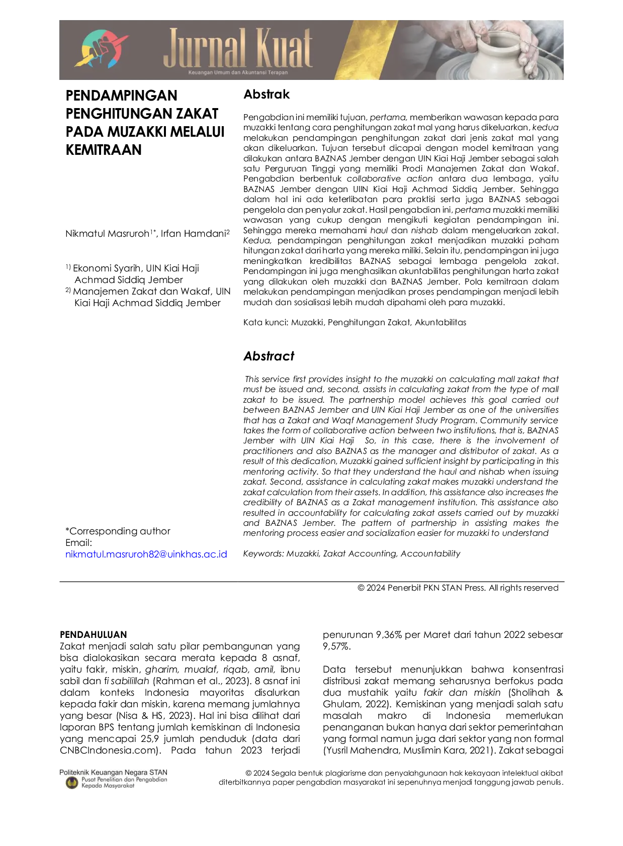 JURIS Pendampingan Penghitungan Zakat pada Muzakki Melalui Kemitraan