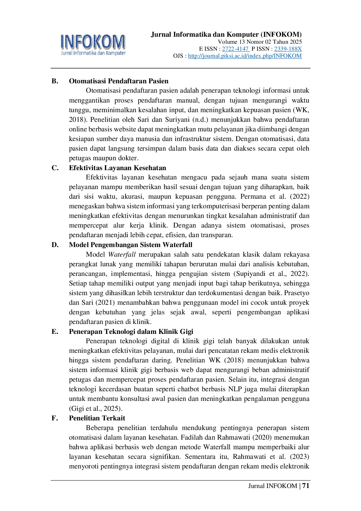 JURIS Automatisasi Pendaftaran Rawat Jalan untuk Meningkatkan Efektivitas Layanan Kesehatan di Klinik Gigi Drg Miranti P Darmawati