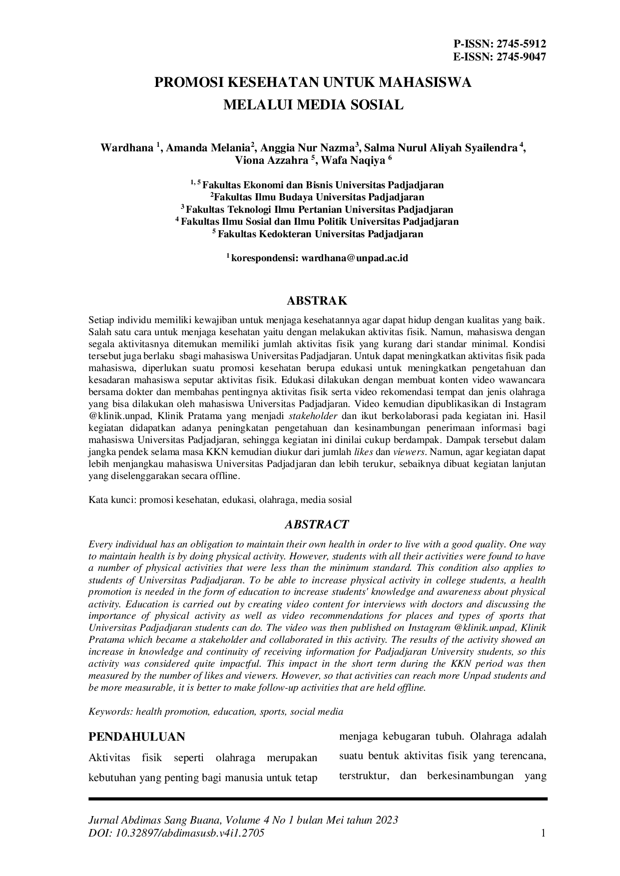 JURIS Promosi Kesehatan untuk Mahasiswa Melalui Media Sosial