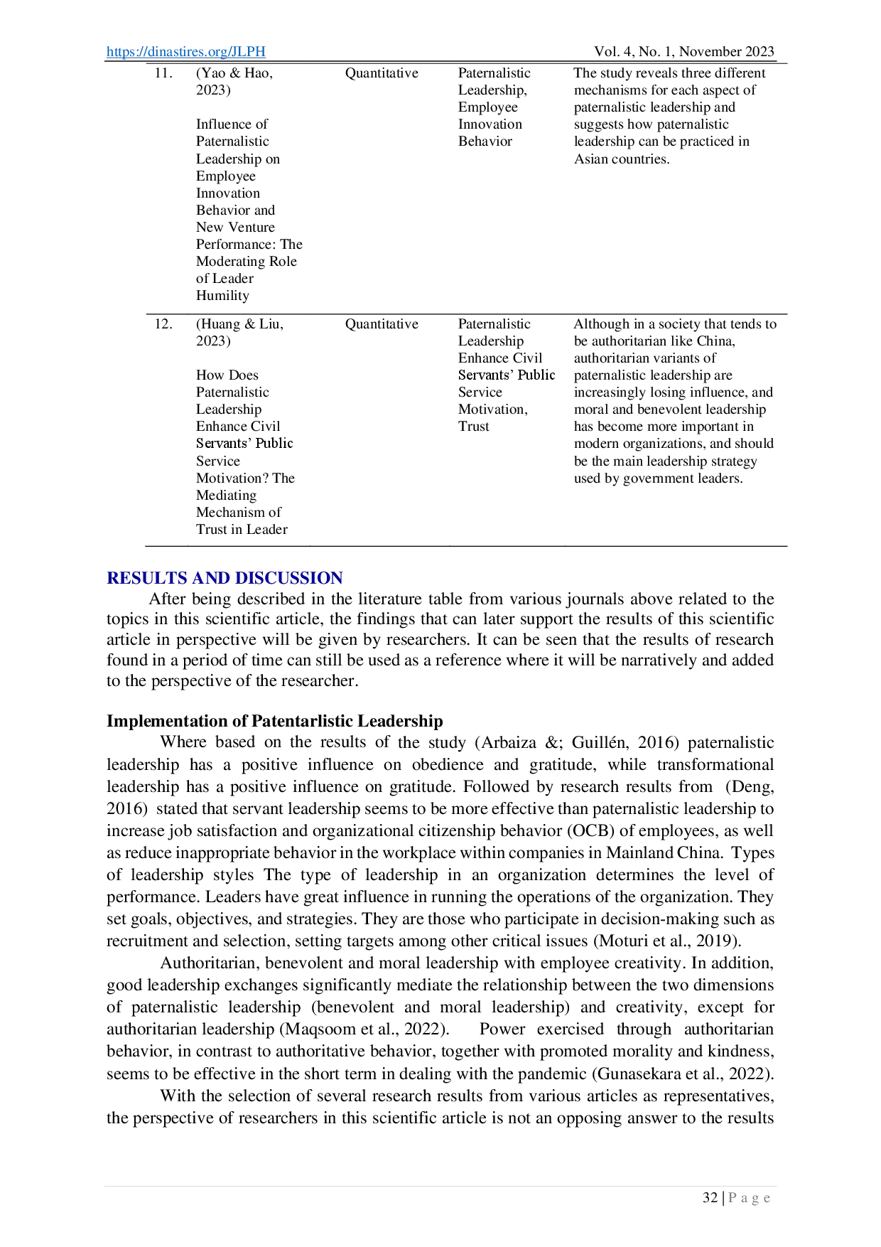 juris Paternalistic Leadership in Law Firm Indicators of Success and Implementation