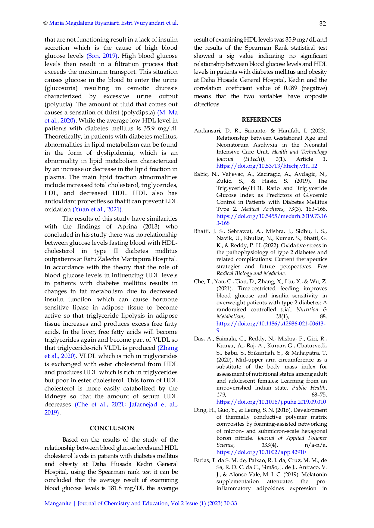 JURIS The Relationship between Blood Glucose Levels and High Density Lipoprotein Cholesterol Levels in Diabetes Mellitus Patients with Obesity Hubungan Kadar Glukosa Darah dengan Kadar Kolesterol High Dens