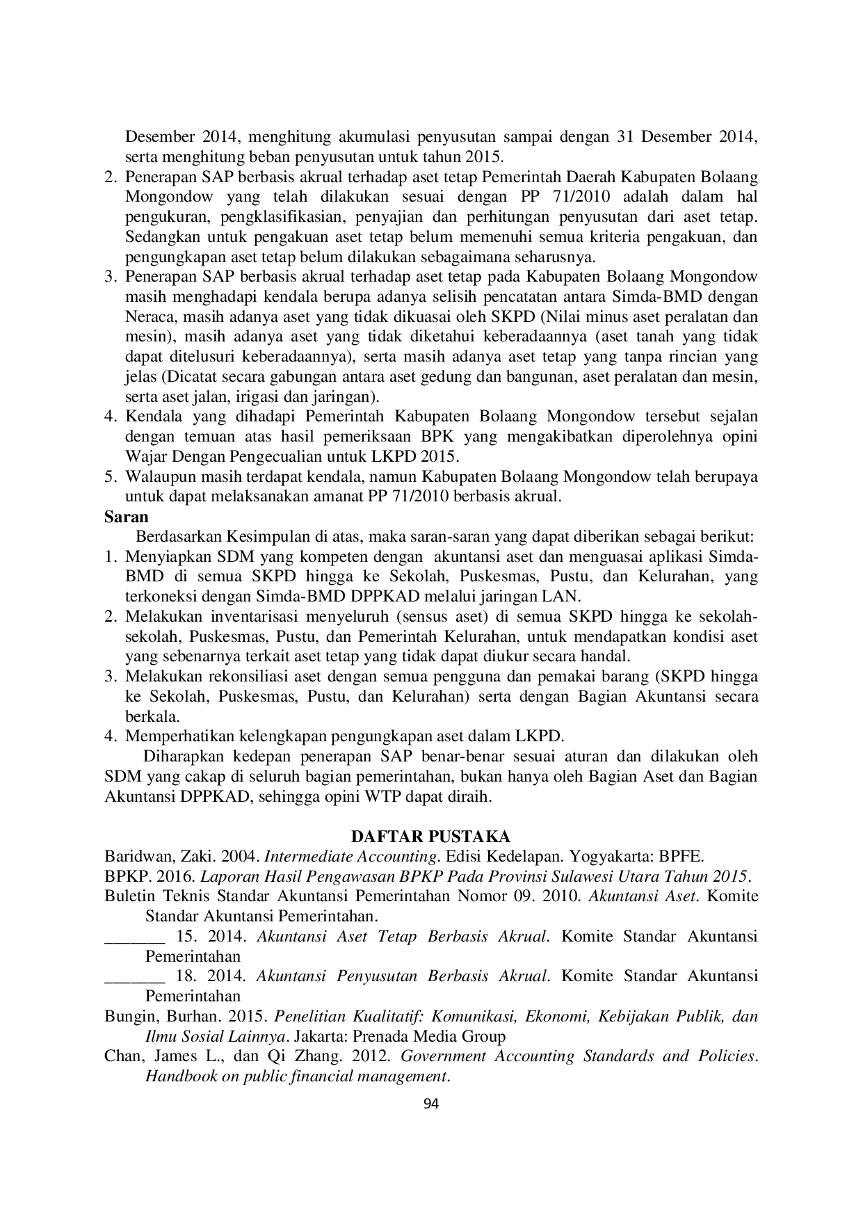 JURIS Analisis Penerapan Standar Akuntansi Pemerintah Terhadap Aset Tetap Pemerintah Daerah Kabupaten Bolaang Mongondow