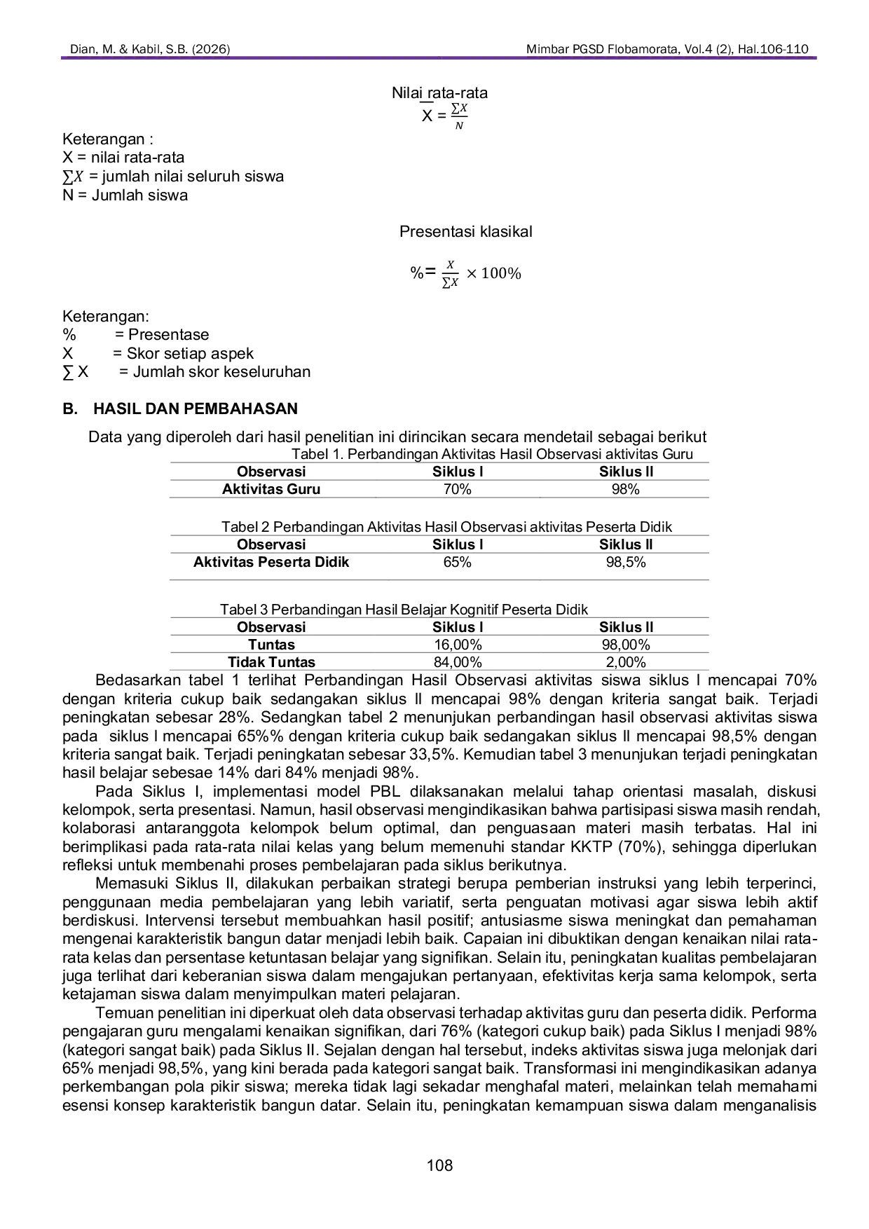 JURIS Implementasi Model Problem Based Learning PBL Untuk Meningkatkan Hasil Belajar Kognitif Materi Bangun Datar Pada Siswa Kelas IV SD