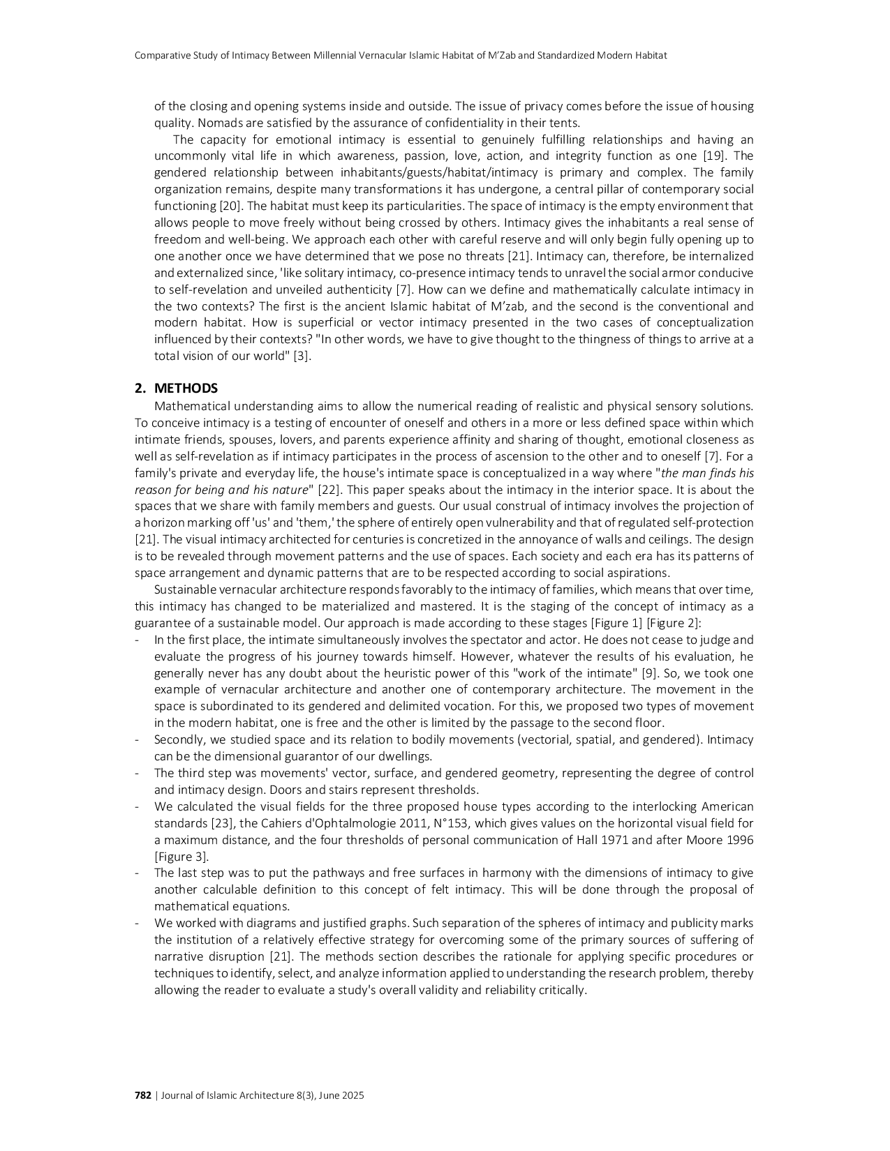 JURIS Comparative Study of Intimacy Between Millennial Vernacular Islamic Habitat of M zab and Standardized Modern Habitat