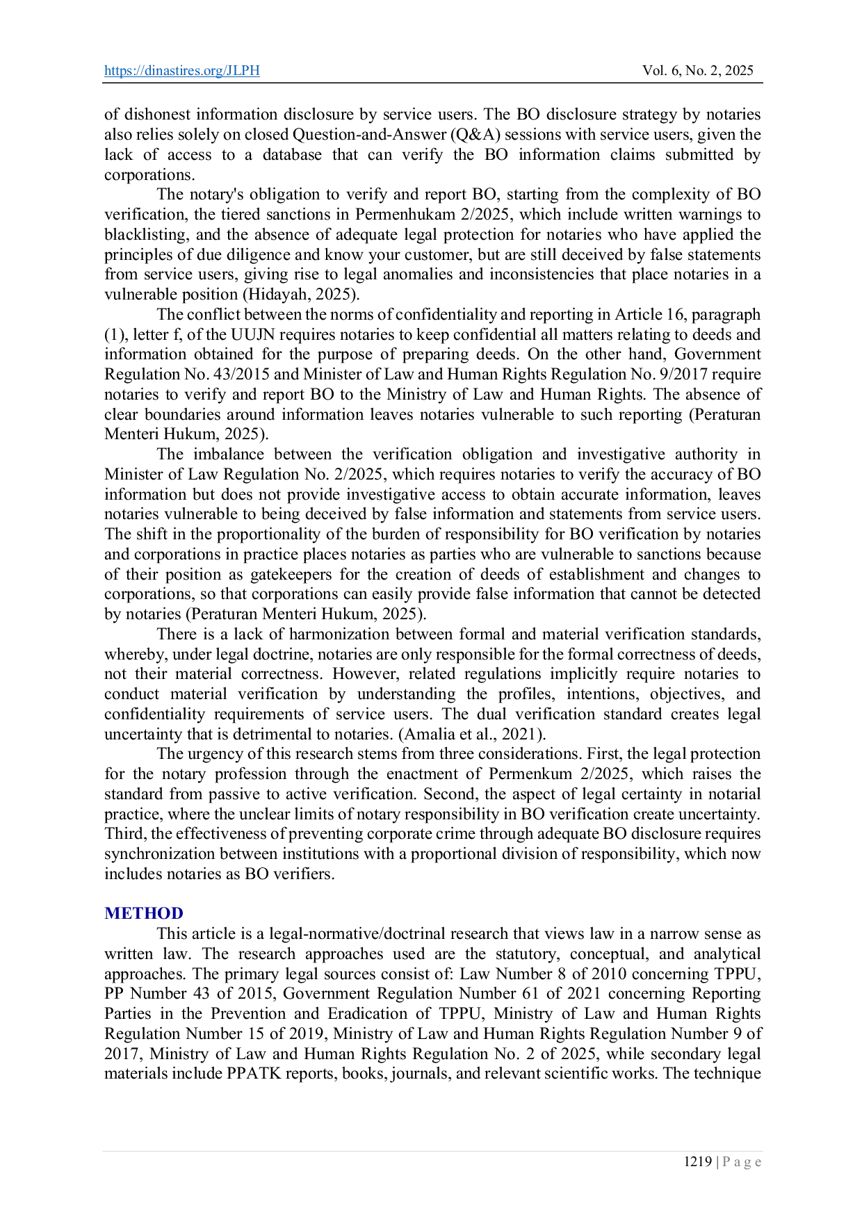 JURIS The Principle of Prudence and Legal Responsibility of Notaries in Beneficial Ownership Verification