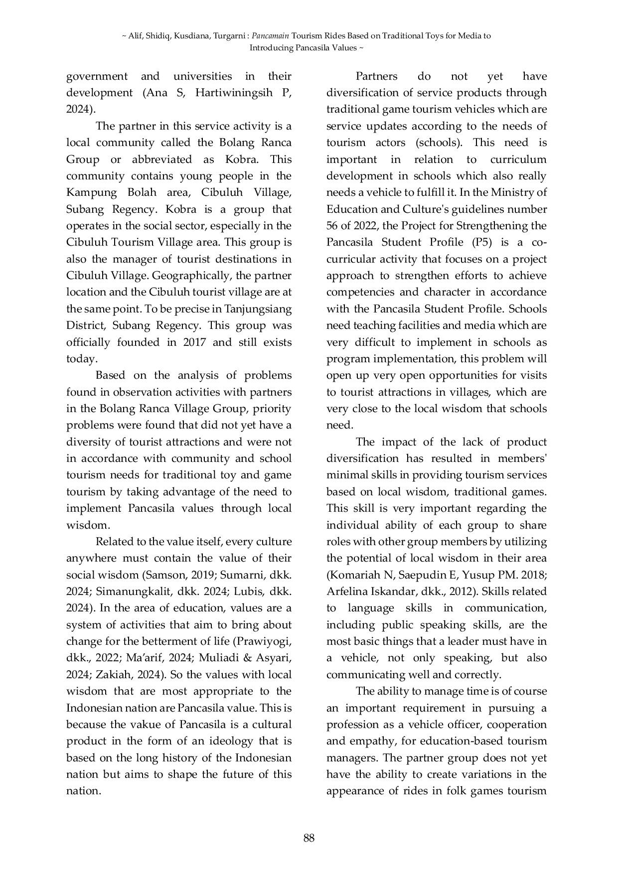 JURIS Pancamain Tourism Rides Based on Traditional Toys for Media to Introducing Pancasila Values