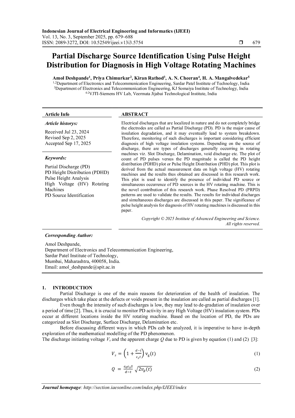 JURIS Partial Discharge Source Identification Using Pulse Height Distribution for Diagnosis in High Voltage Rotating Machines