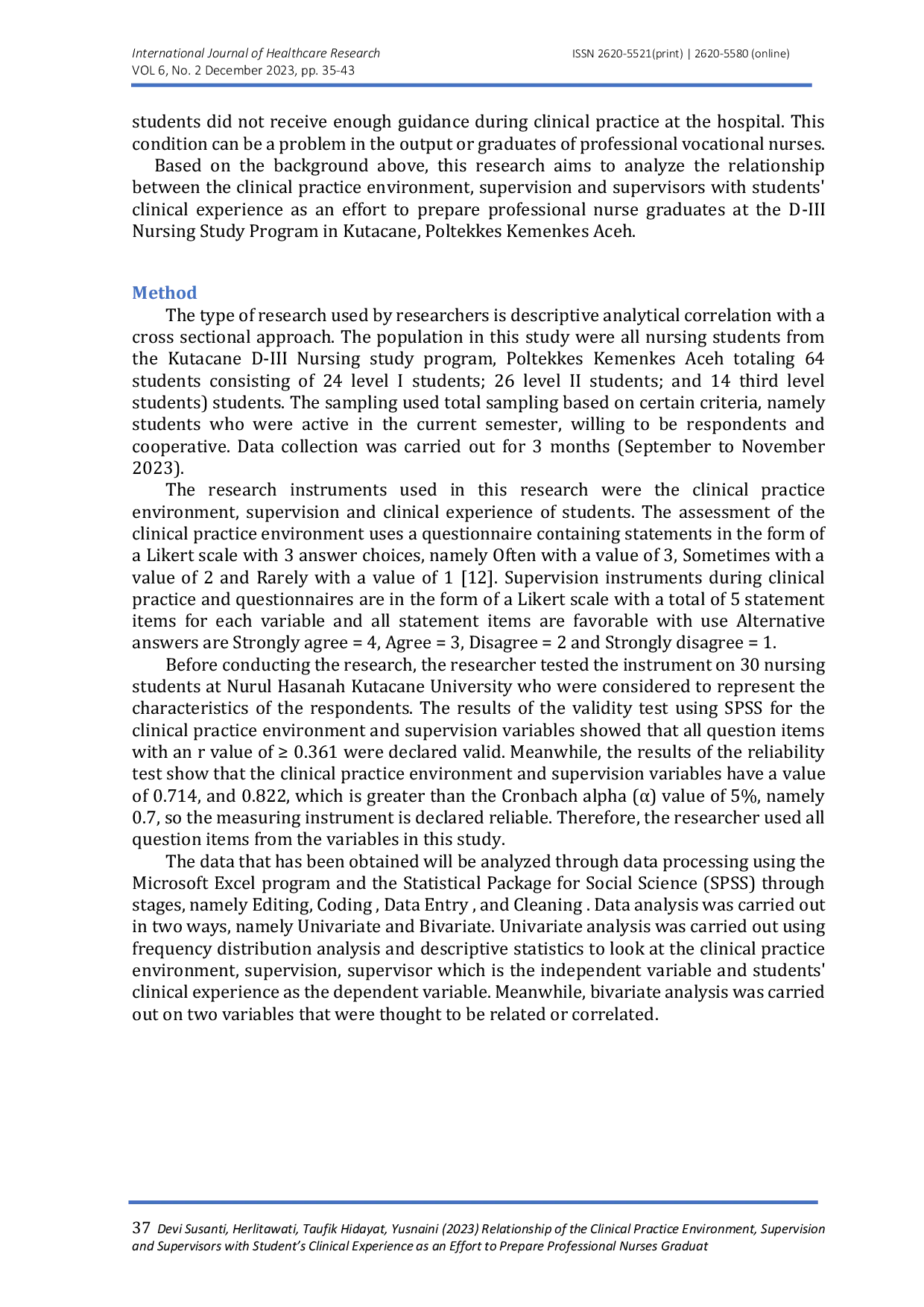 JURIS The Relationship of the Clinical Practice Environment Supervision and Supervisors with Students Clinical Experience as an Effort to Prepare Professional Nurse Graduates