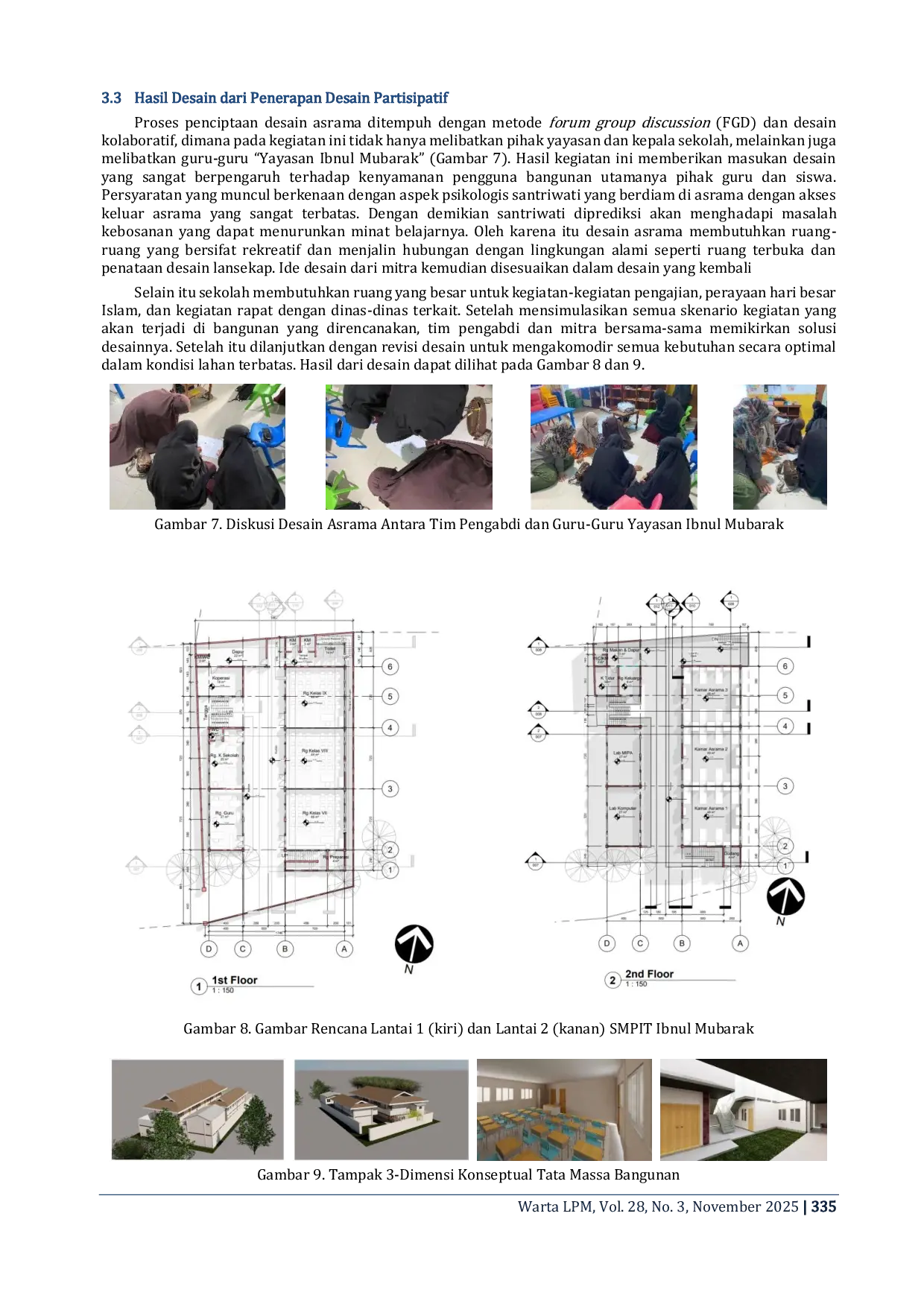 JURIS Implementation of Participatory Design Method in the Design Process of the Female Students Dormitory at SMPIT Tahfidzul Qur an Ibnul Mubarak
