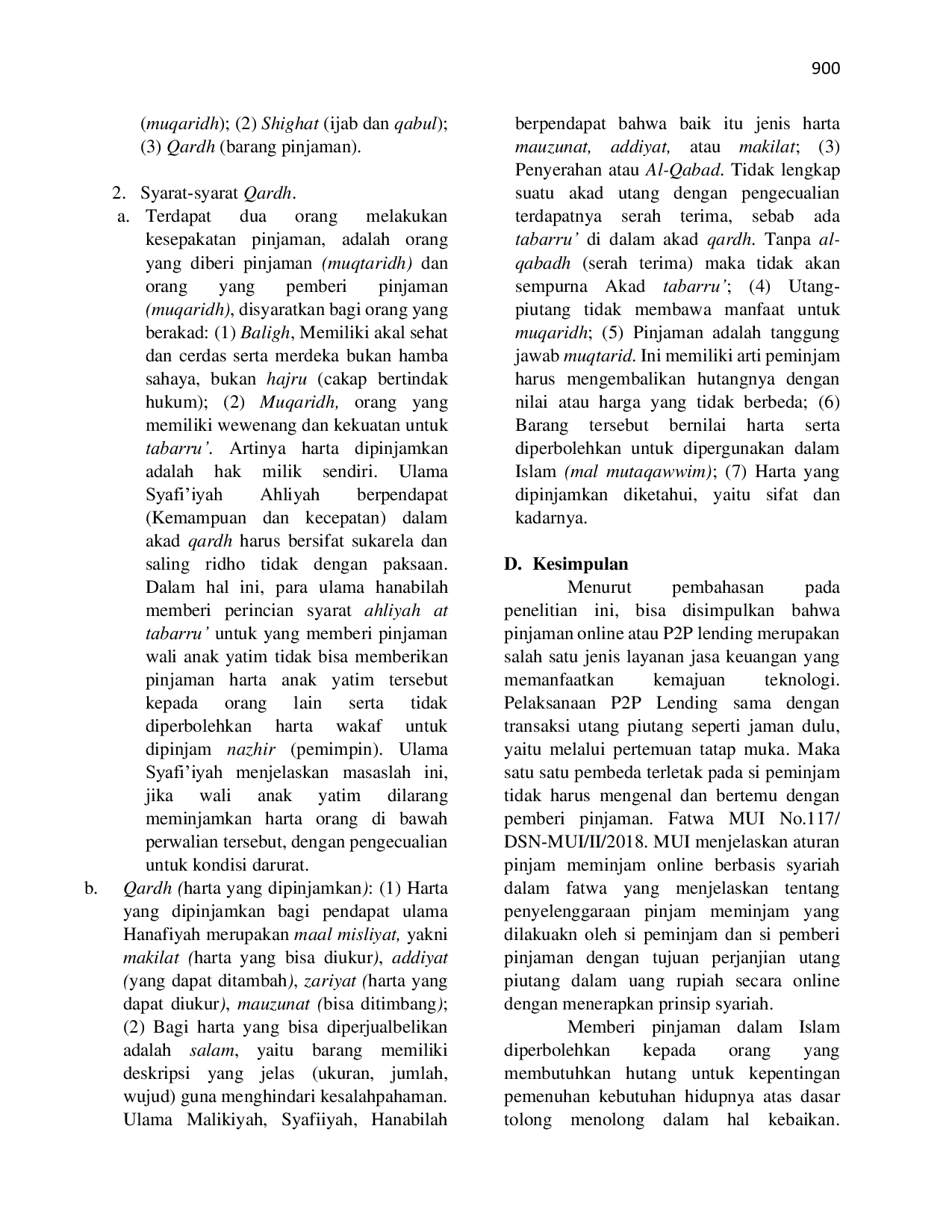 JURIS Analisis Azas Manfaat dan Akad Pinjaman Online dalam Perspektif Ekonomi Syariah Studi Literatur