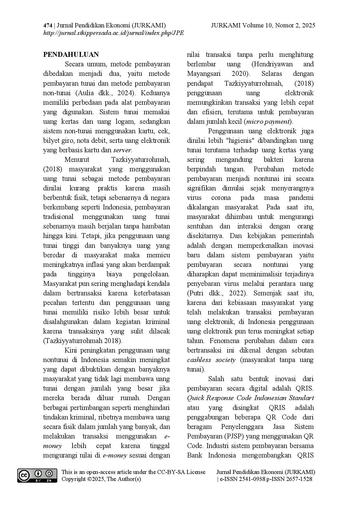 juris Pengaruh Persepsi Manfaat Persepsi Kemudahan dan Persepsi Risiko Terhadap Minat Menggunakan Uang Elektronik QRIS Sebagai Metode Pembayaran