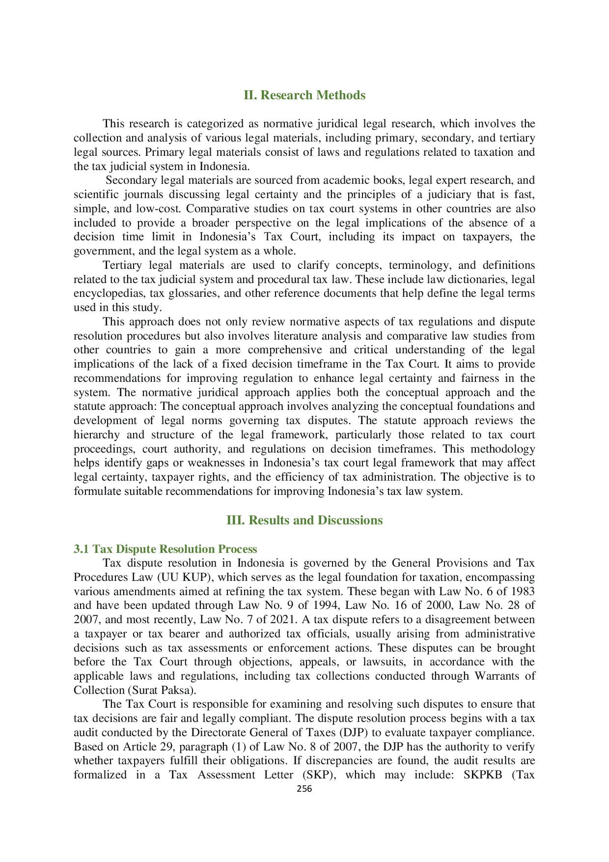 JURIS An Analysis of Tax Dispute Resolution in the Tax Court in Light of the Principles of Legal Certainty and an Efficient Accessible and Cost Effective Judiciary