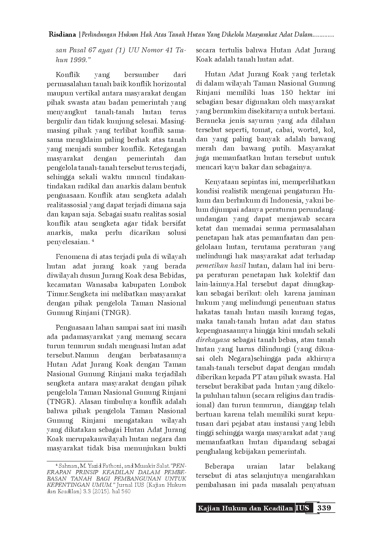 juris Perlindungan Hukum Bagi Hak Atas Tanah Hutan Yang Dikelola Masyarakat Adat