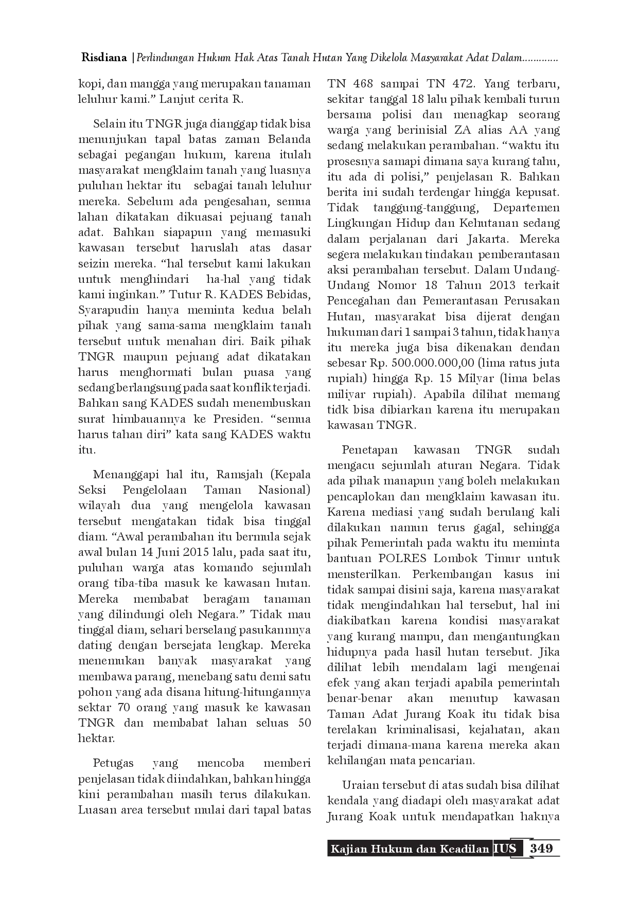 juris Perlindungan Hukum Bagi Hak Atas Tanah Hutan Yang Dikelola Masyarakat Adat