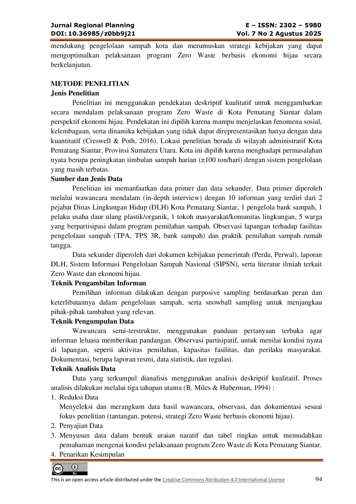 JURIS Implementasi Program Zero Waste Dalam Perspektif Ekonomi Hijau Studi Kasus Kota Pematang Siantar