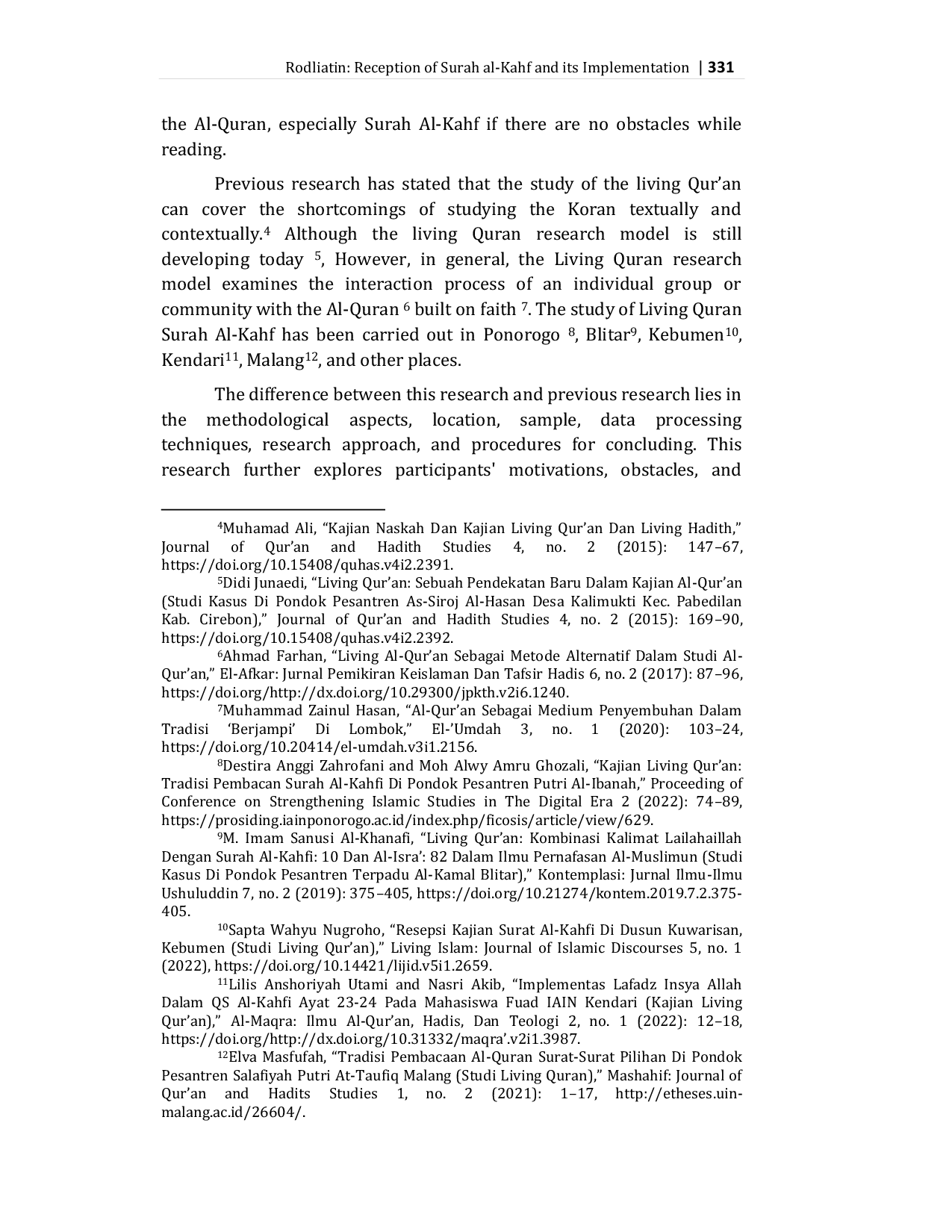 JURIS Reception of Surah al Kahf and its implementation in education in Indonesia